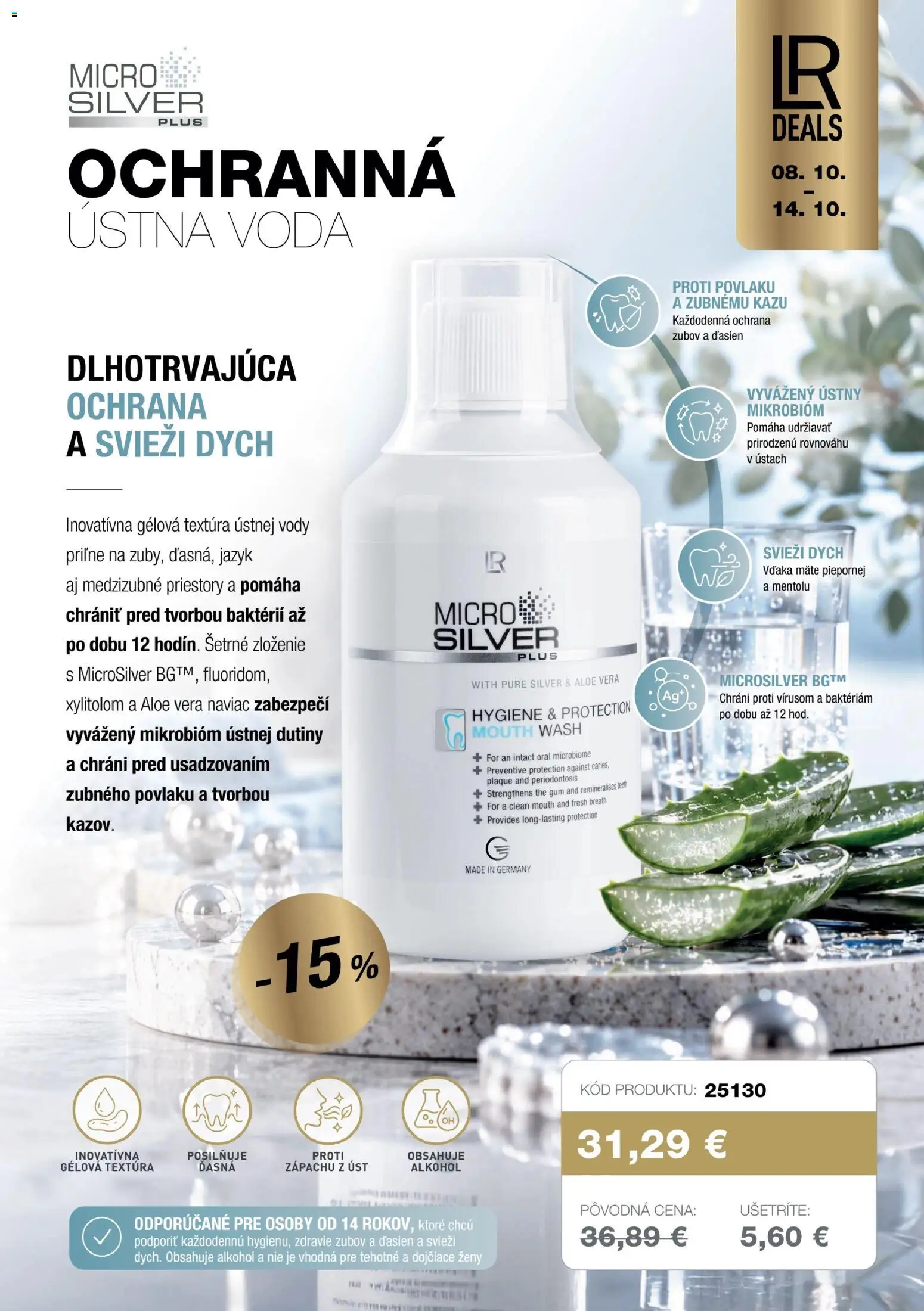 Nové LR akcie – leták je platný od 08.10.2026 | Strana: 7 | Produkty: Aloe Vera, Ústna voda, Voda, Alkohol