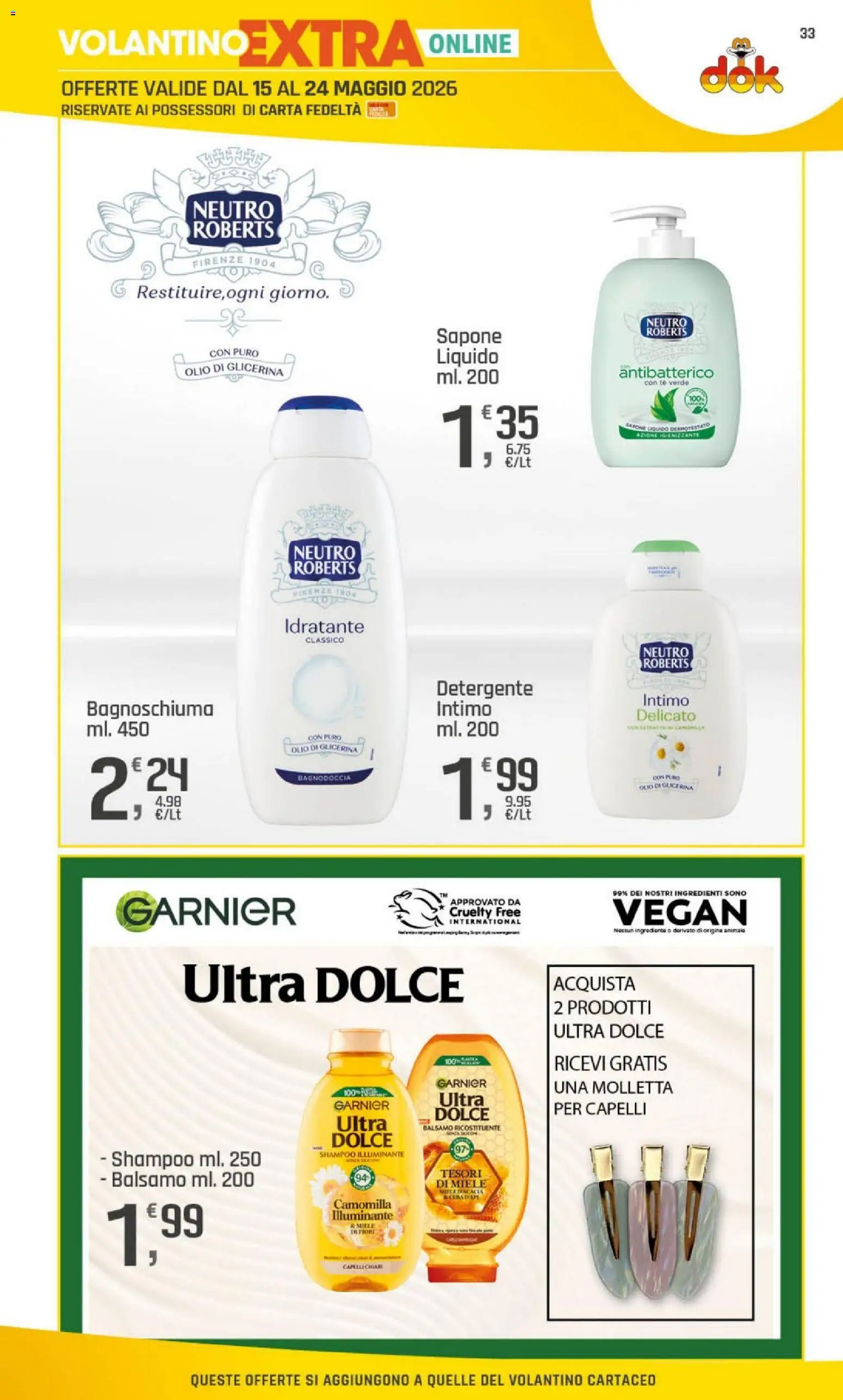 Volantino DOK del 15.05.2026 | Pagina: 33 | Prodotti: Illuminante, Mele, Intimo, Miele