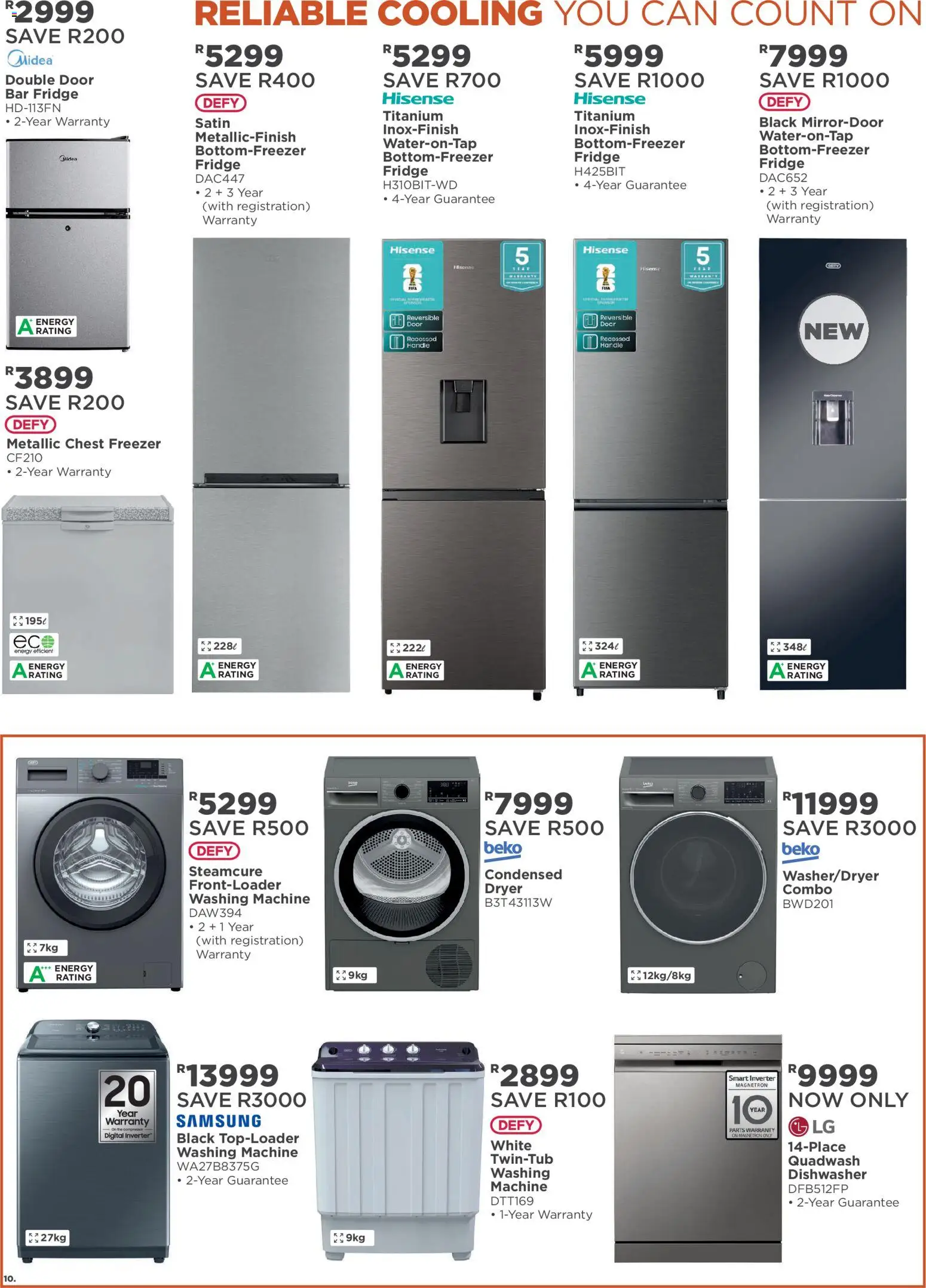 New House and Home catalogue – valid from 11.05.2026 | Page: 10 | Products: Freezer, Dryer, Dishwasher, Chest freezer