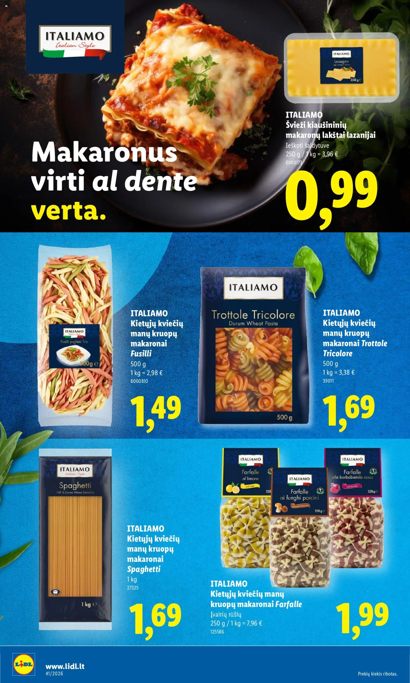 LIDL akcijos nuo 2026.10.05 | Puslapis: 32 | Prekių: Makaronai