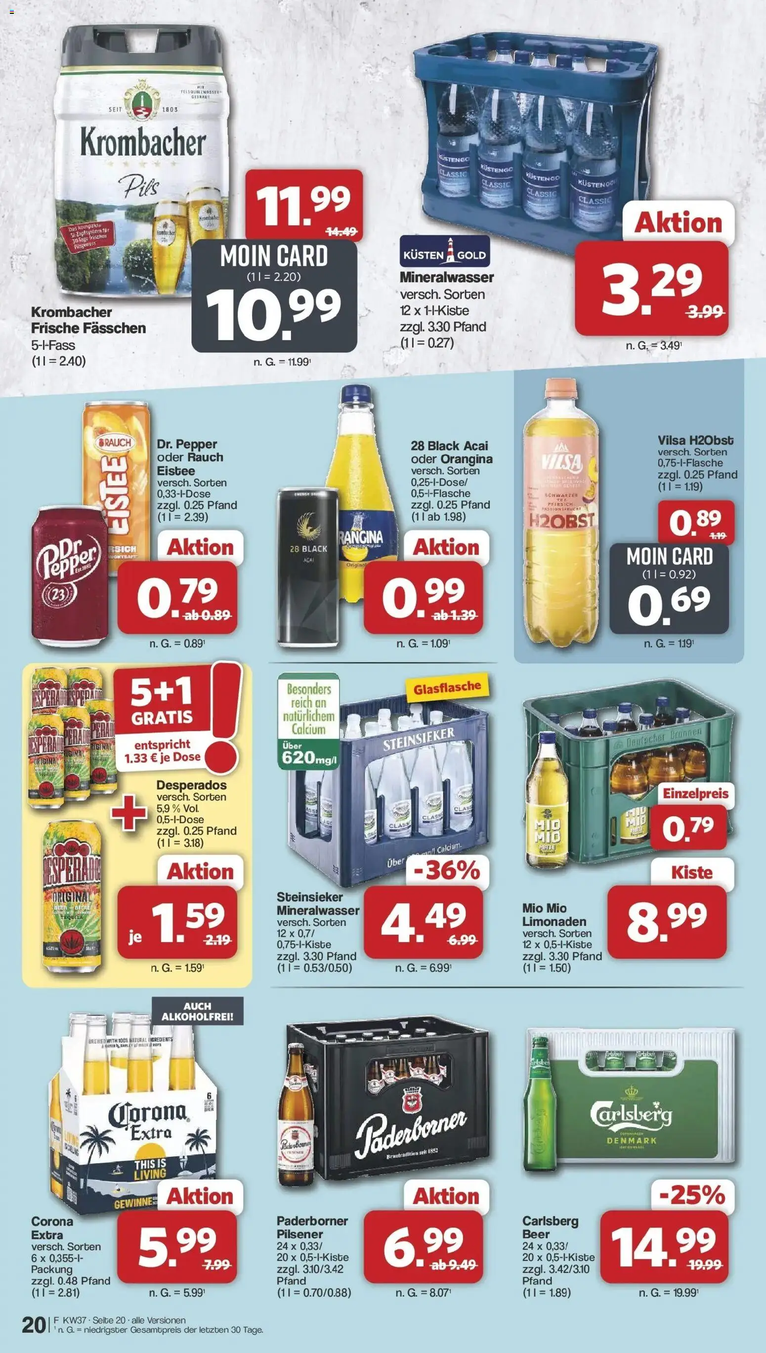 Famila Nordwest  Aktueller Prospekt – gültig ab 07.09.2026 | Seite: 22 | Produkte: Mineralwasser, Tequila, Pfirsich, Krombacher