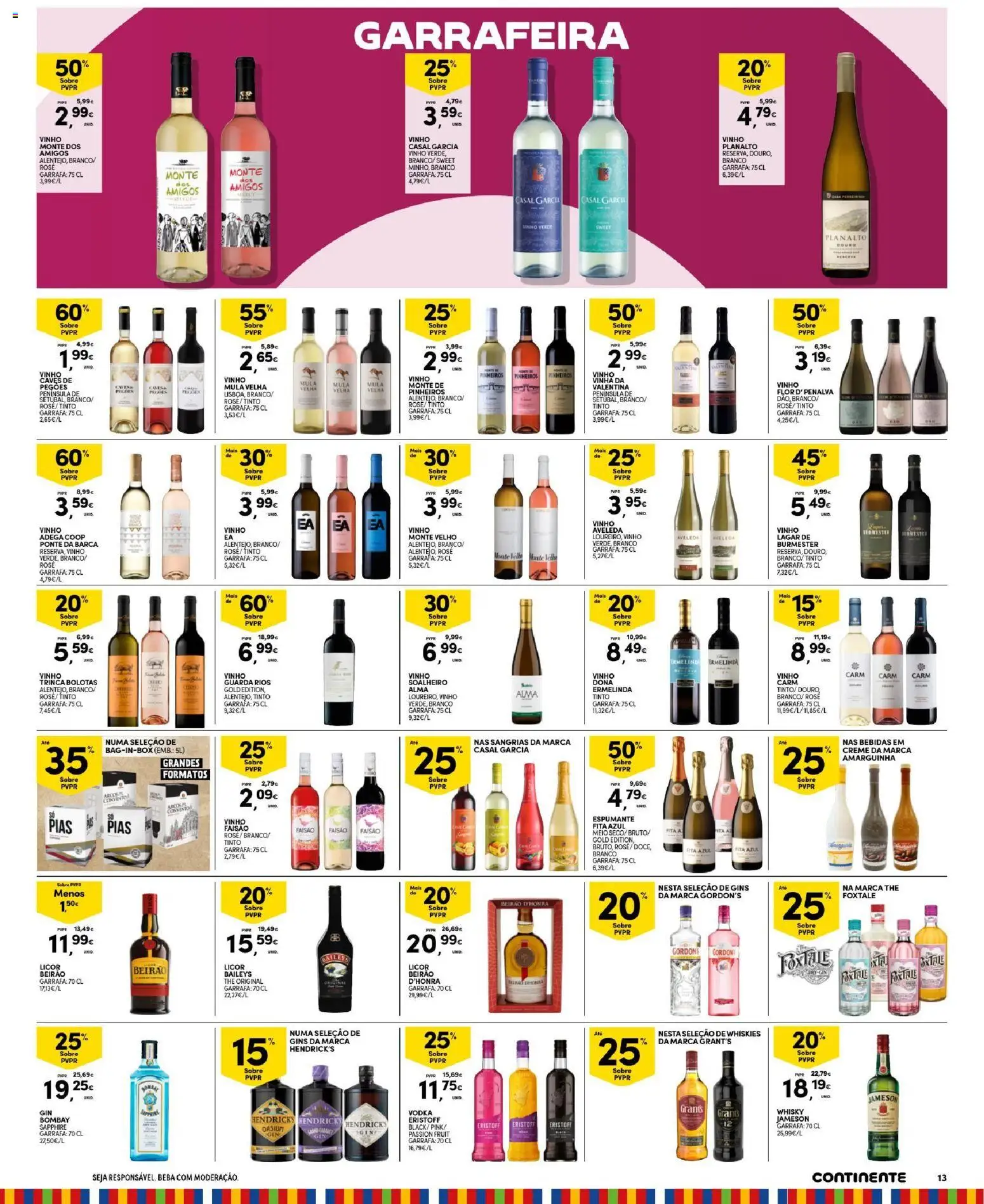 Continente Madeira │ válido de 14/07/2026 | Página: 13 | Produtos: Whisky, Vinho, Creme, Vodka