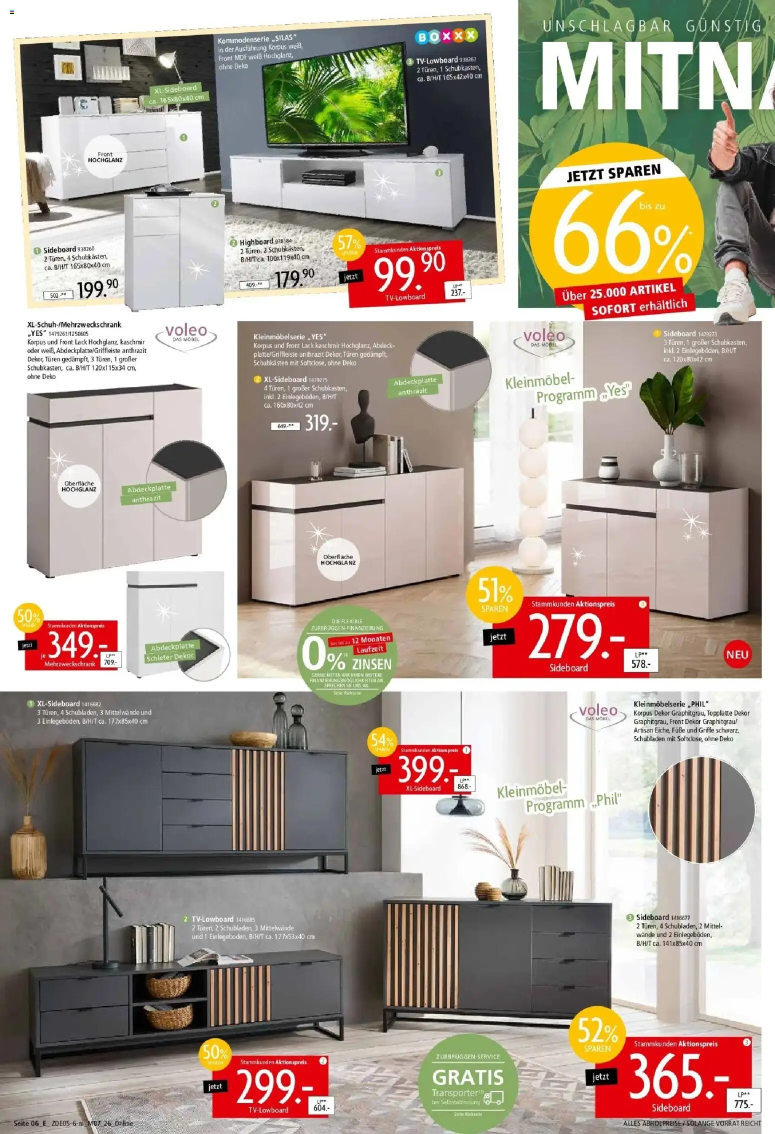 Zurbrüggen Unschlagbar günstig – gültig ab 16.05.2026 | Seite: 20 | Produkte: Sideboard, Lowboard, HIghboard, TV