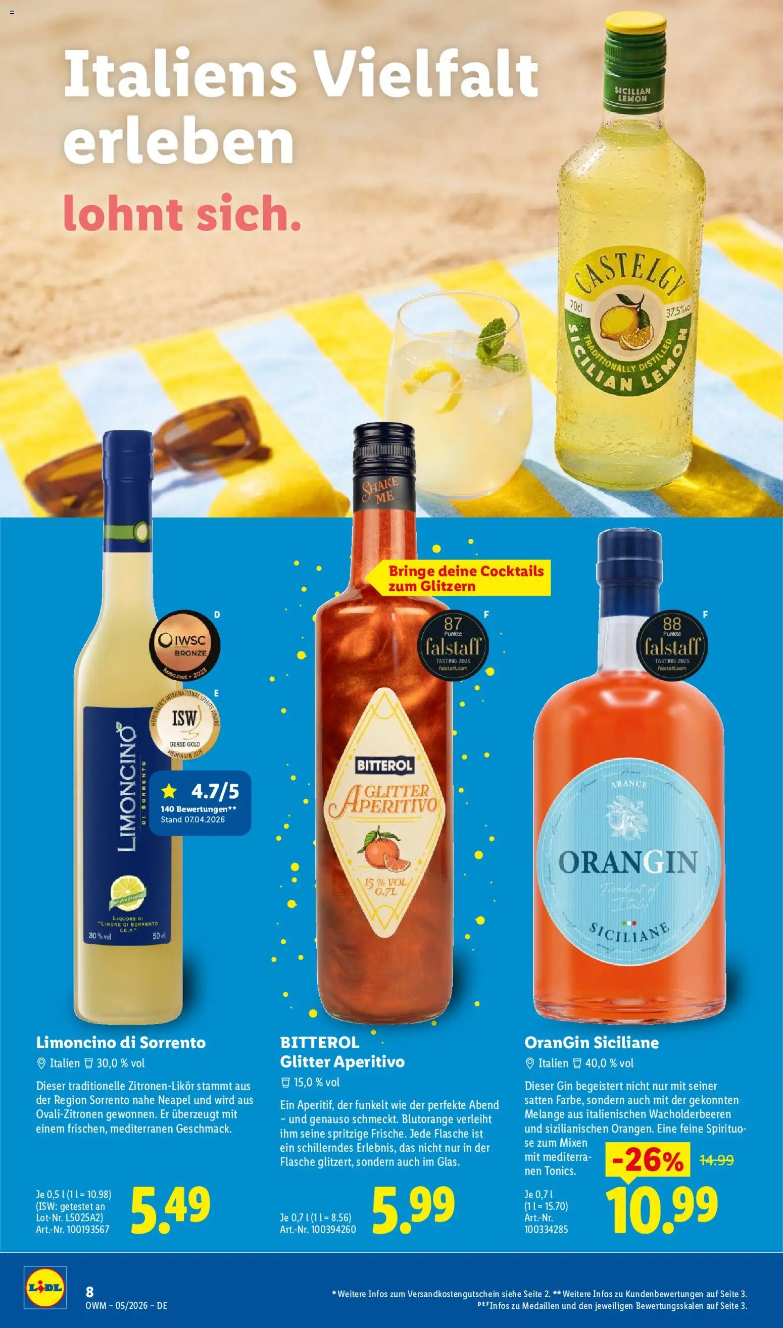 Lidl Prospekt – gültig ab 01.05.2026 | Seite: 8 | Produkte: Gin