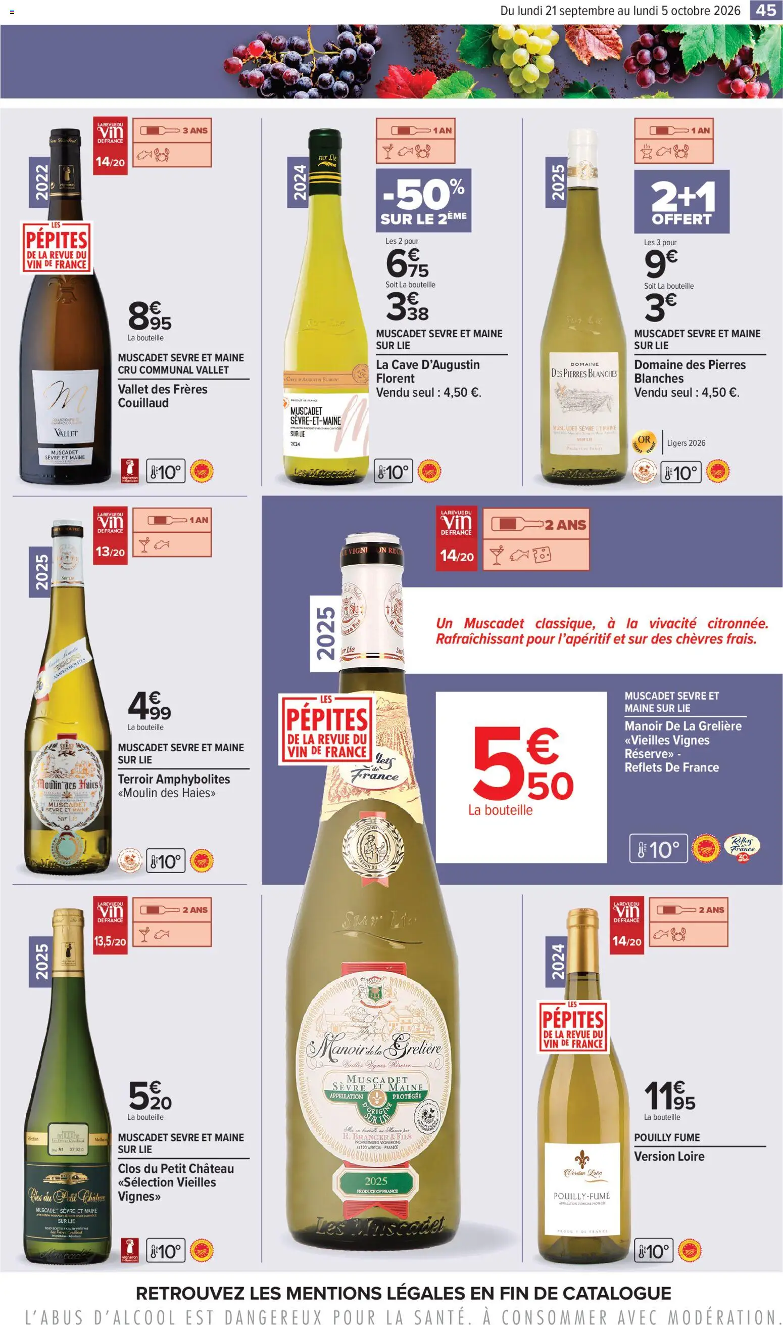 {H1} | Page: 45 | Produits: Muscadet sevre et maine, Bouteille, Blé, Vin