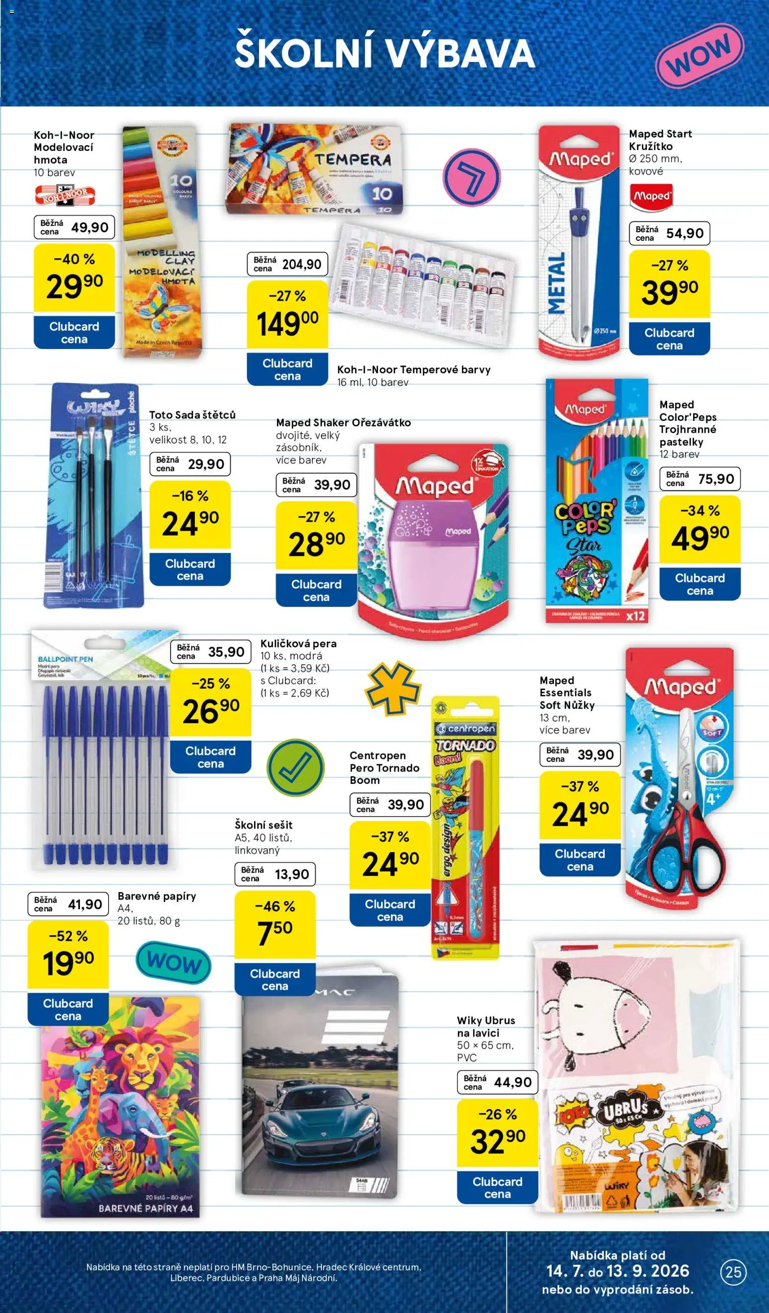 Tesco leták - Hypermarket od 22.07.2026 | Strana: 25 | Produkty: Pero, Kružítko, Ořezávátko, Barvy