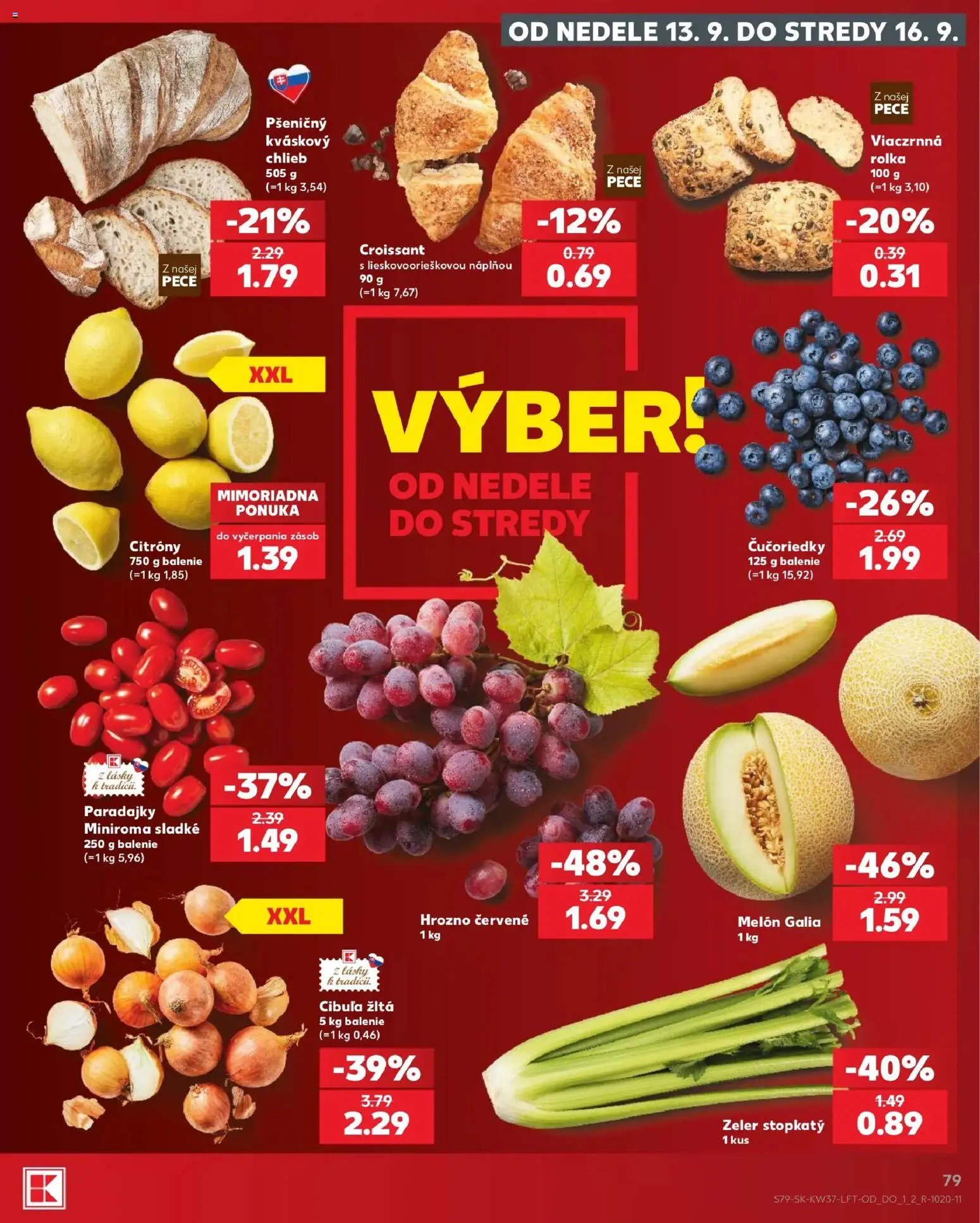 Nové Kaufland akcie – leták je platný od 10.09.2026 | Strana: 79 | Produkty: Chlieb, Citróny, Čučoriedky, Cibuľa