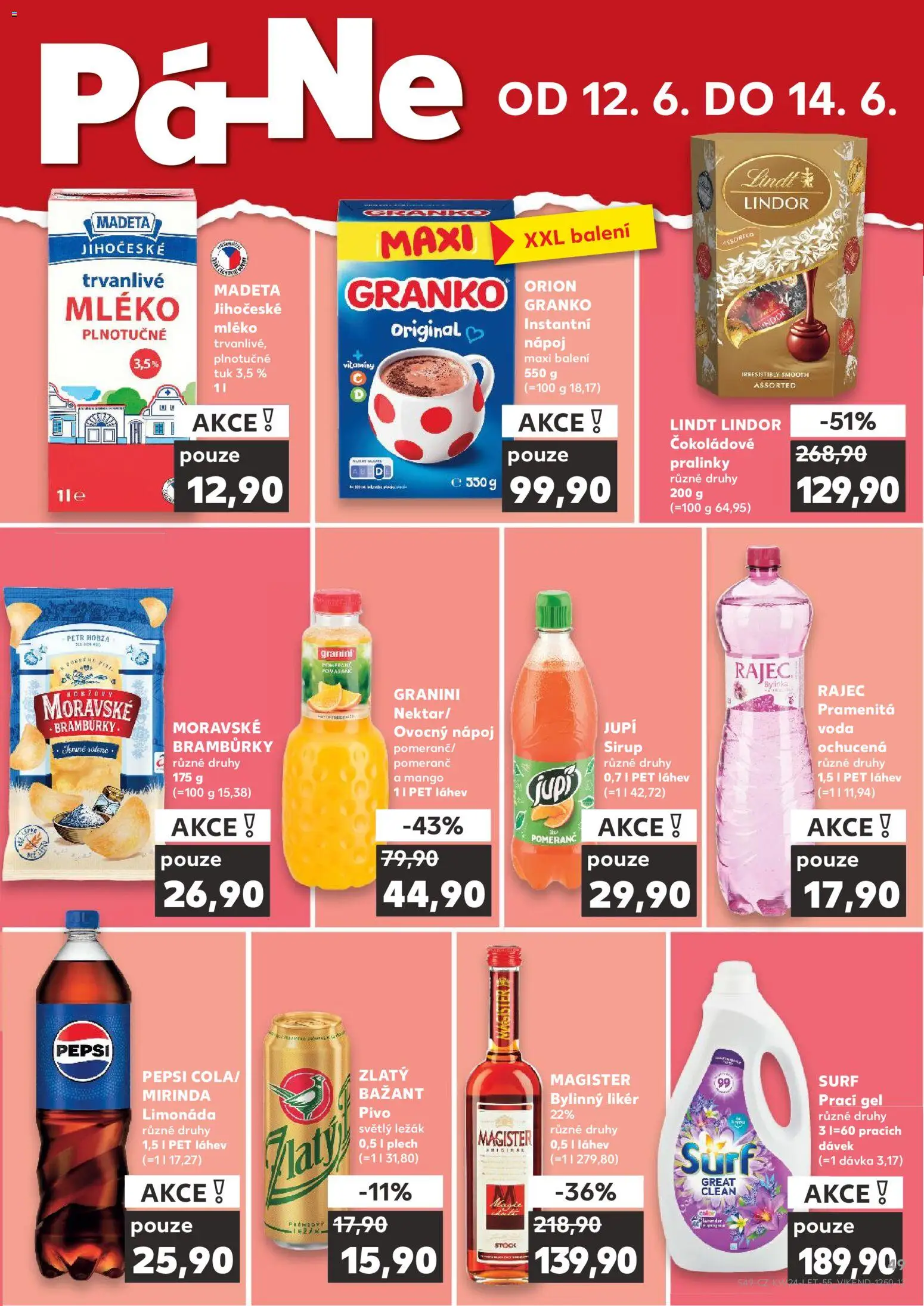 Kaufland leták - Plzeň Bory od 10.06.2026 | Strana: 49 | Produkty: Limonáda, Pivo, Plnotučné mléko, Jupí