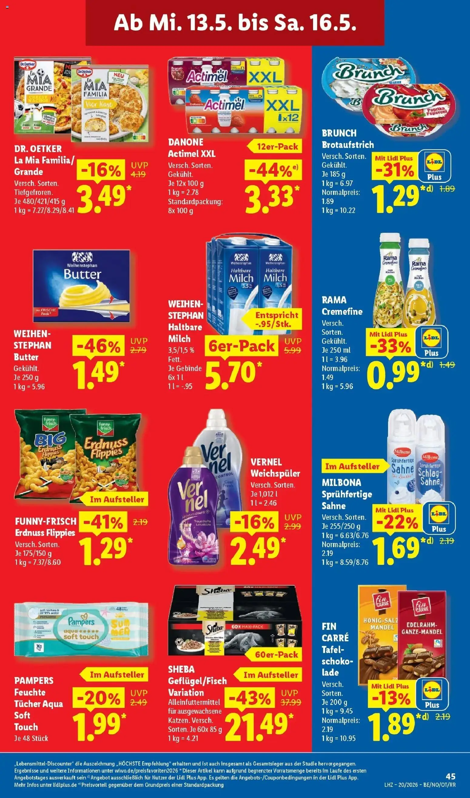 Lidl Prospekt Mahlow – gültig ab 11.05.2026 | Seite: 71 | Produkte: Sheba, Rama, Butter, Funny frisch