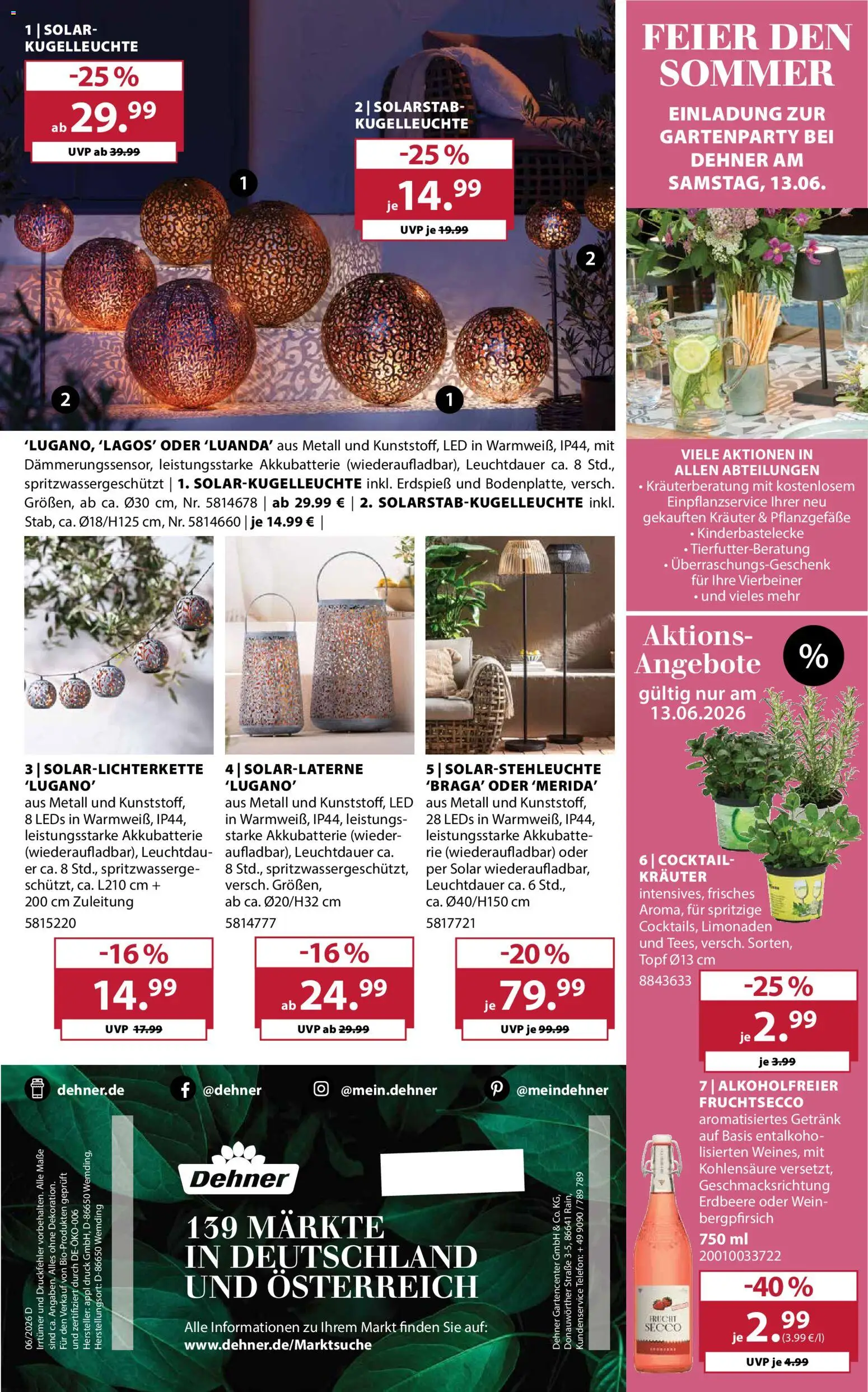 Dehner Prospekt – gültig ab 10.06.2026 | Seite: 16 | Produkte: Fruchtsecco, Wein, Telefon