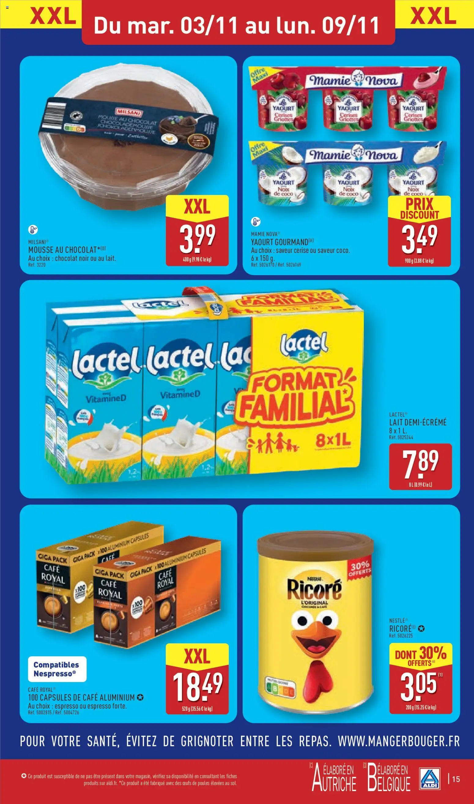 {H1} | Page: 19 | Produits: Lait, Yaourt, Chocolat, Noix