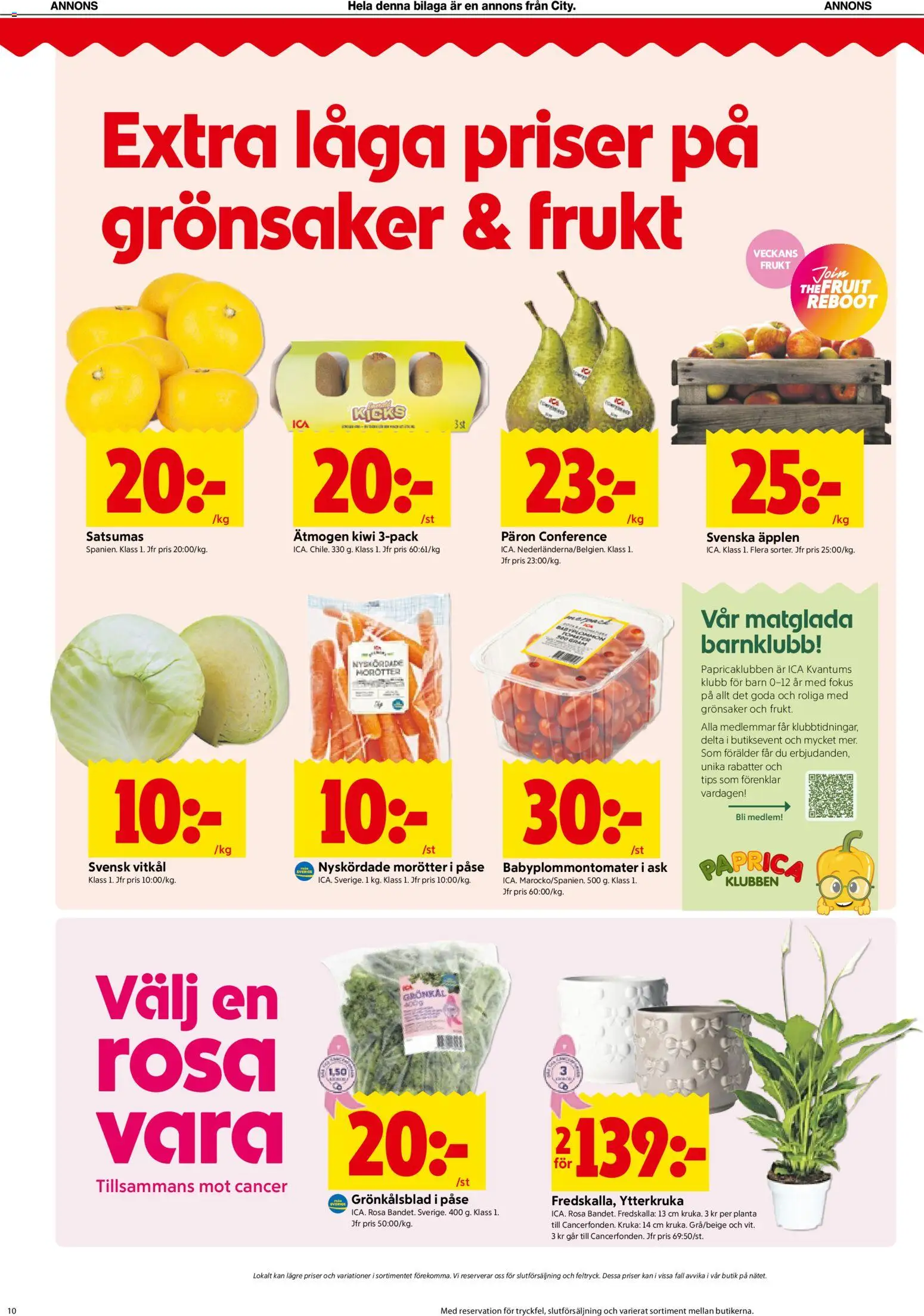 ICA Kvantum reklamblad aktuell från 05/10/2026 | Sida: 10 | Produkter: Frukt, Morötter, Äpplen, Grönsaker