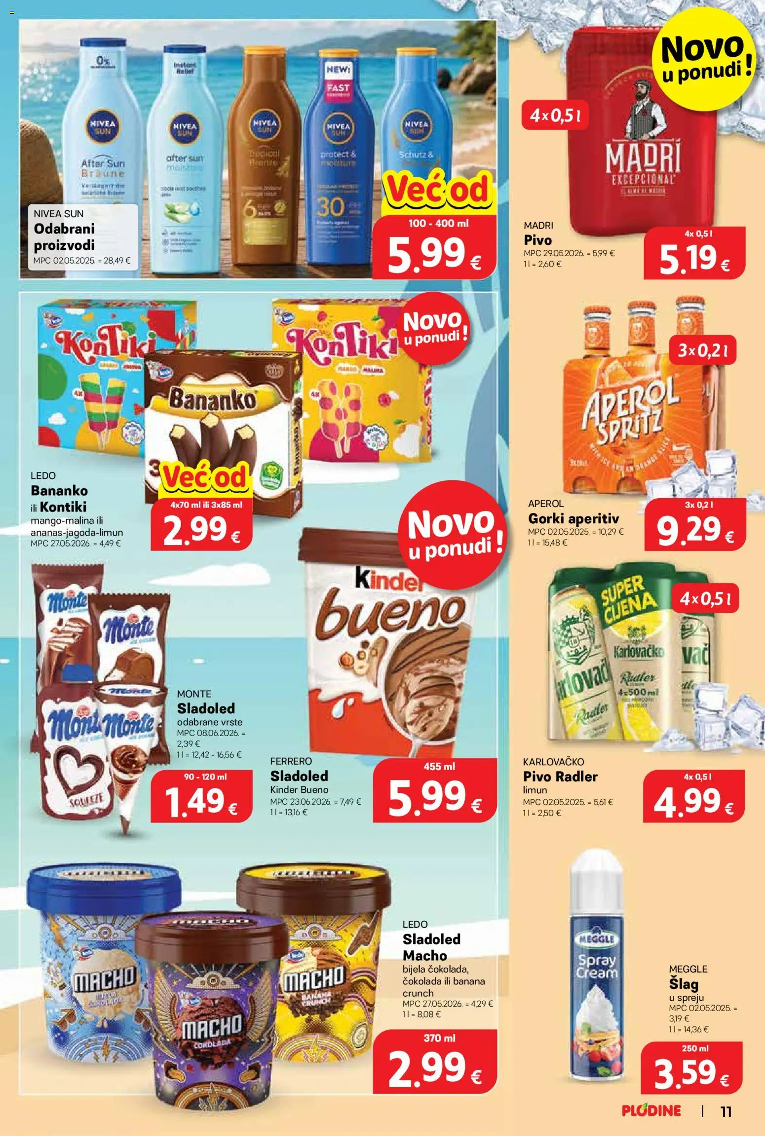 Plodine katalog | vrijedi od 15.07.2026 | Stranica: 11 | Proizvodi: Karlovačko, Ledo, Aperol, Limun