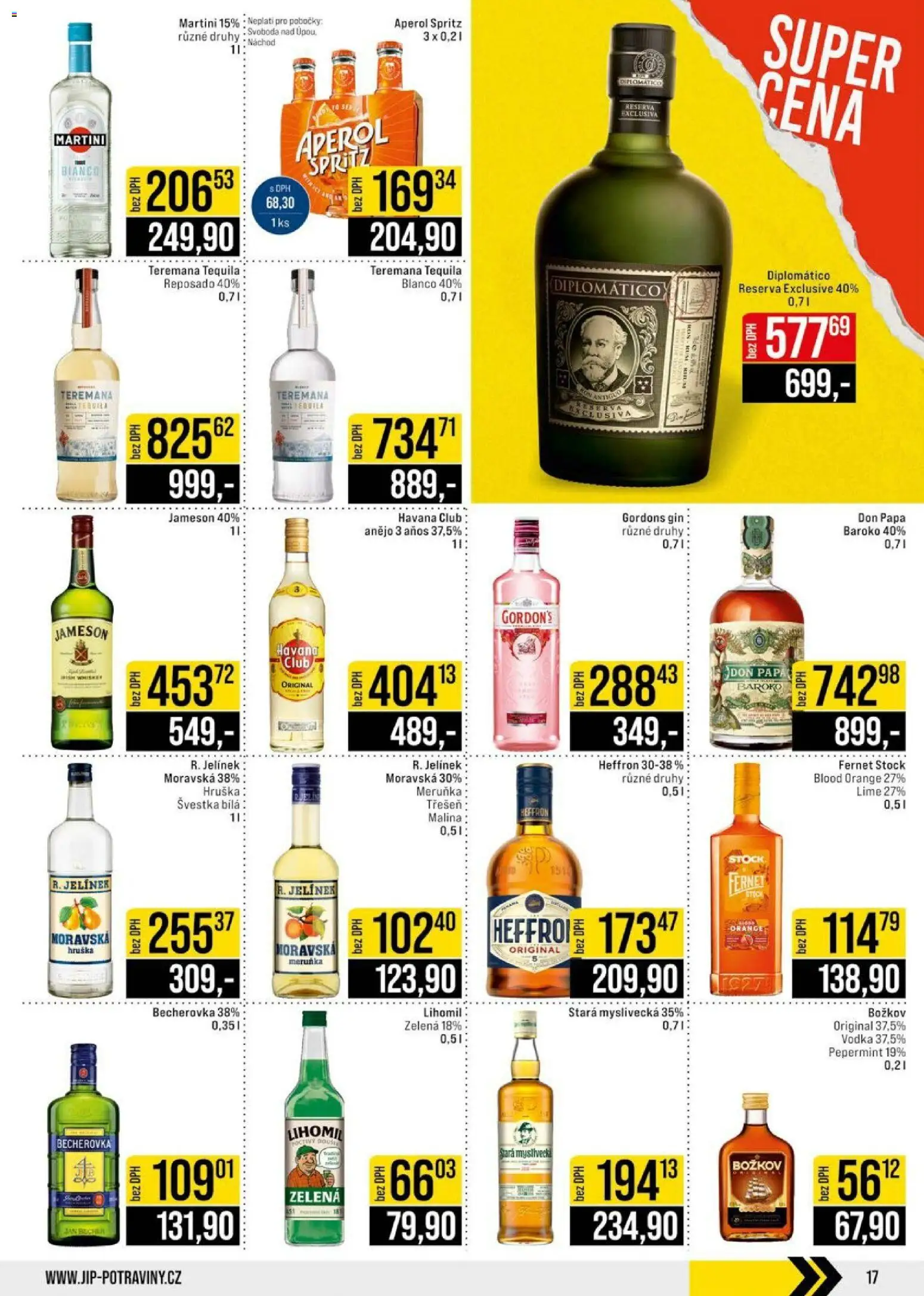 Jip leták - Cash & Carry od 17.06.2026 | Strana: 17 | Produkty: Heffron, Gin, Božkov, Becherovka