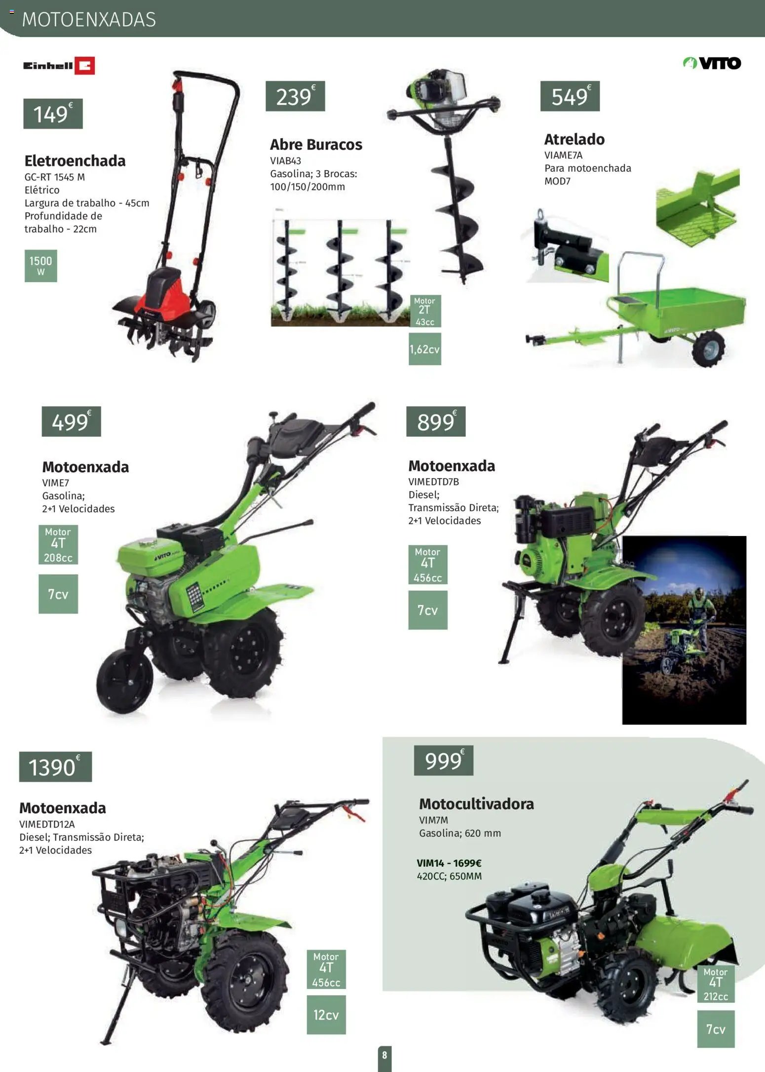 E.Leclerc folheto Jardim Lordelo │ válido de 23.03.2026 | Página: 8 | Produtos: Motoenxada