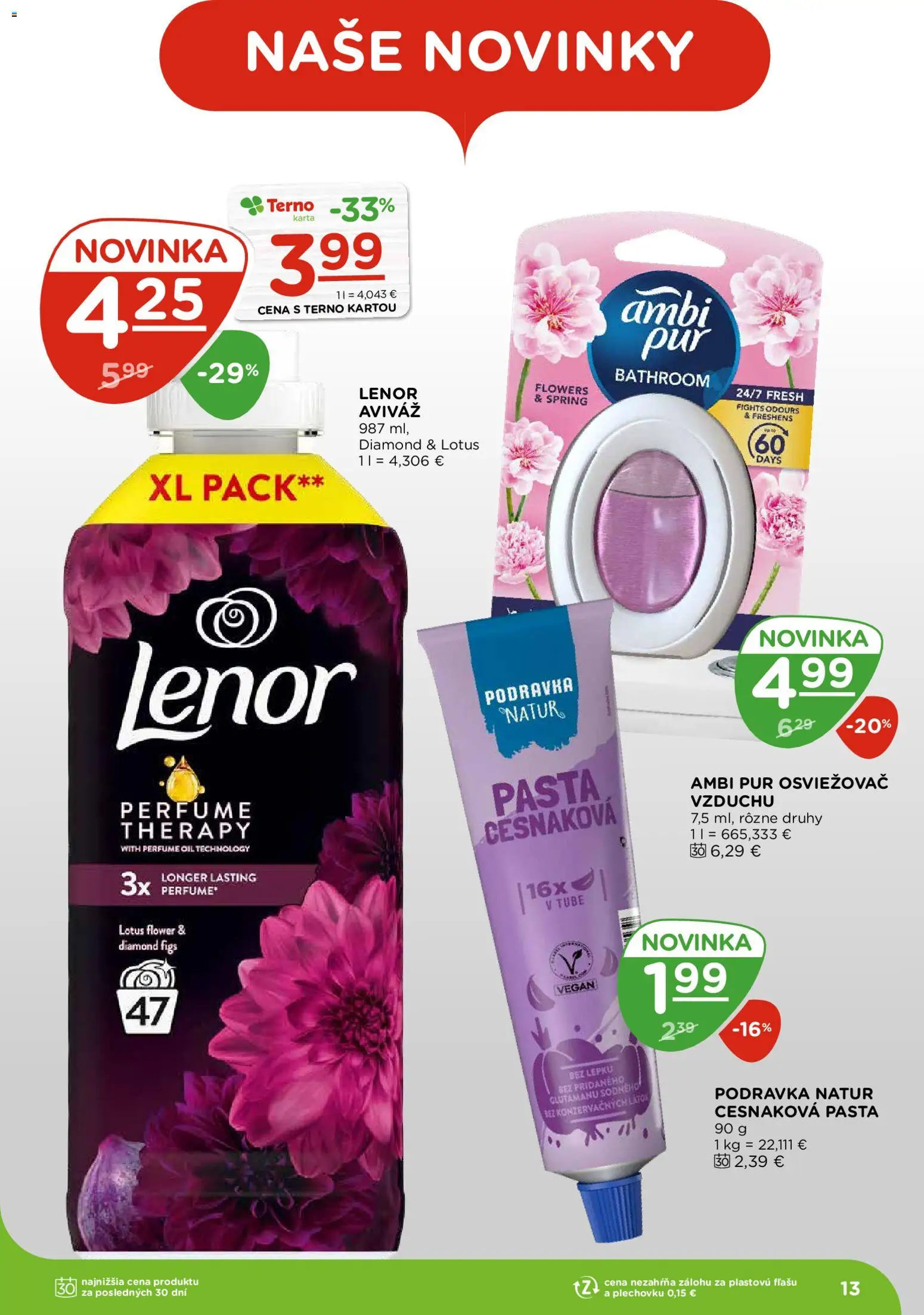Nové Terno akcie – leták je platný od 22.10.2026 | Strana: 13 | Produkty: Lotus, Aviváž, Lenor