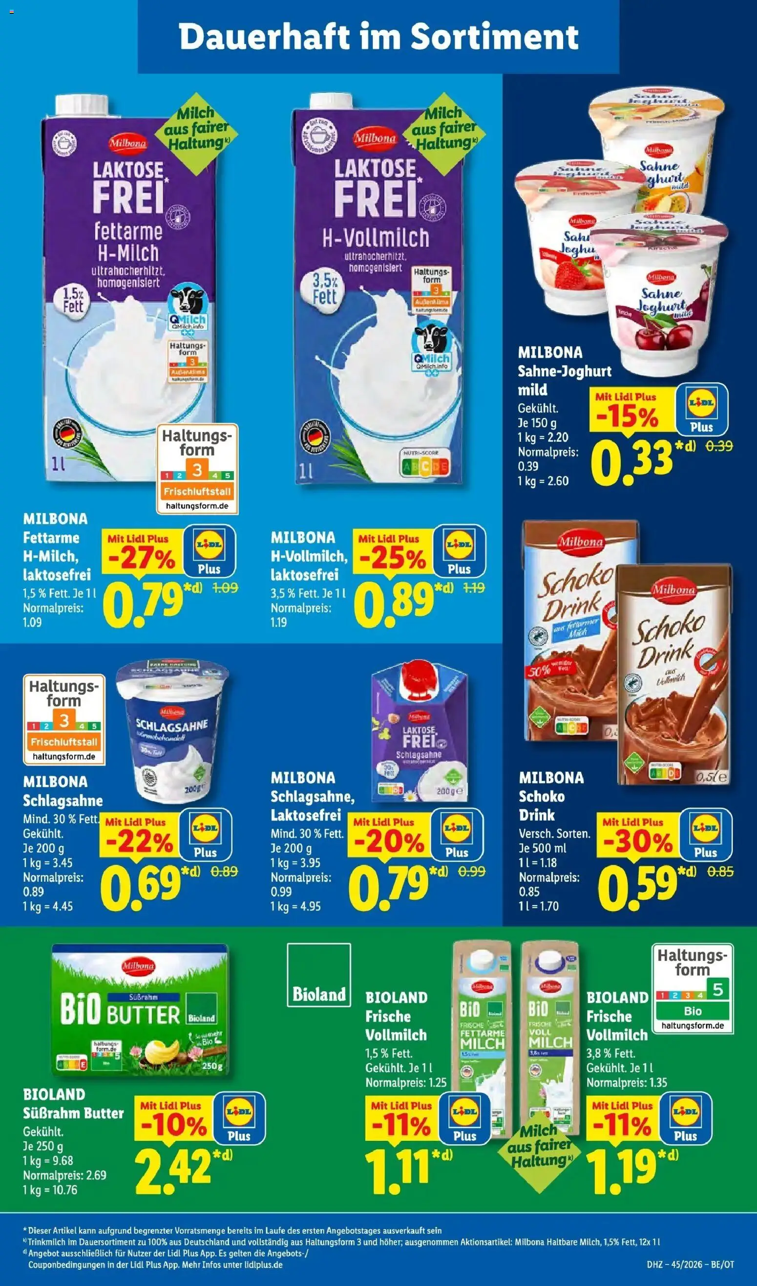 Lidl Prospekt Mahlow (ab 02.11.2026) zum Blättern » Angebote | Seite: 33 | Produkte: Schlagsahne, Milch, Butter, Sahne