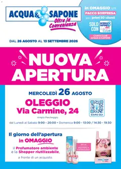 Anteprima del volantino Acqua e Sapone volantino Oleggio valido a partire dal 26/08/2026