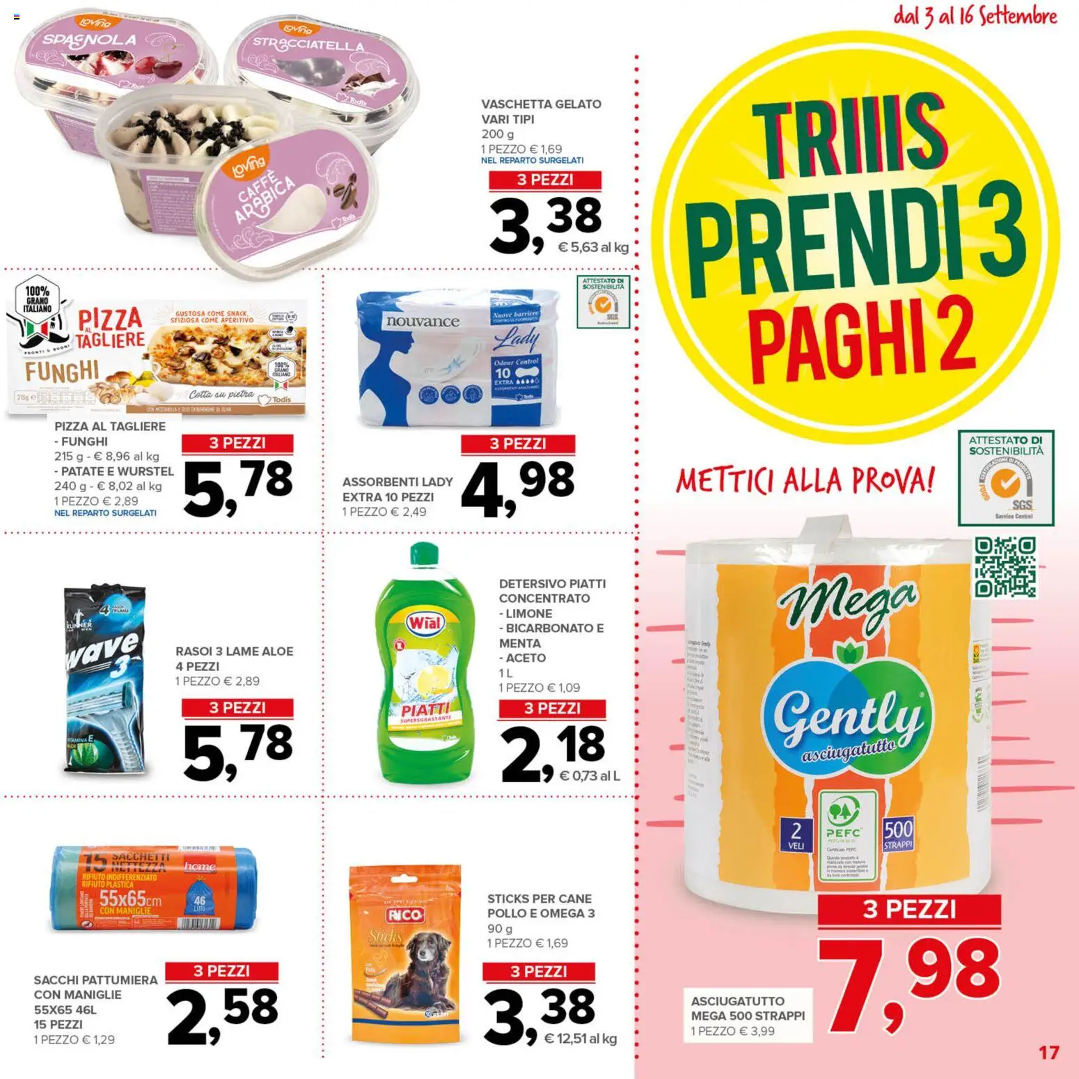 Volantino Todis del 03/09/2026 | Pagina: 17 | Prodotti: Patate, Wurstel, Funghi, Asciugatutto