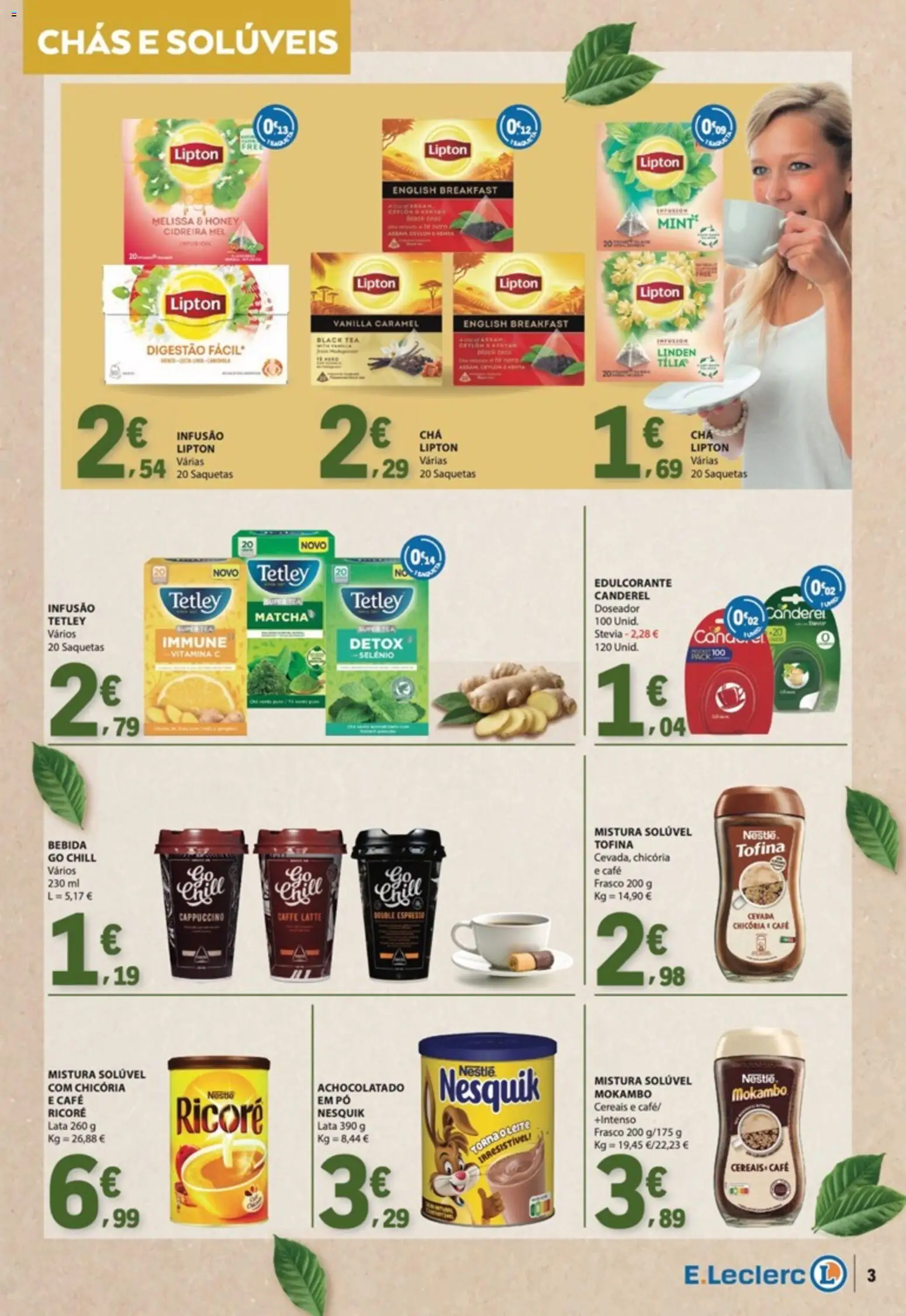 E.Leclerc folheto Bebidas Quentes │ válido de 27/10/2026 | Página: 3 | Produtos: Stevia, Nestlé, Vitamina c, Bebida