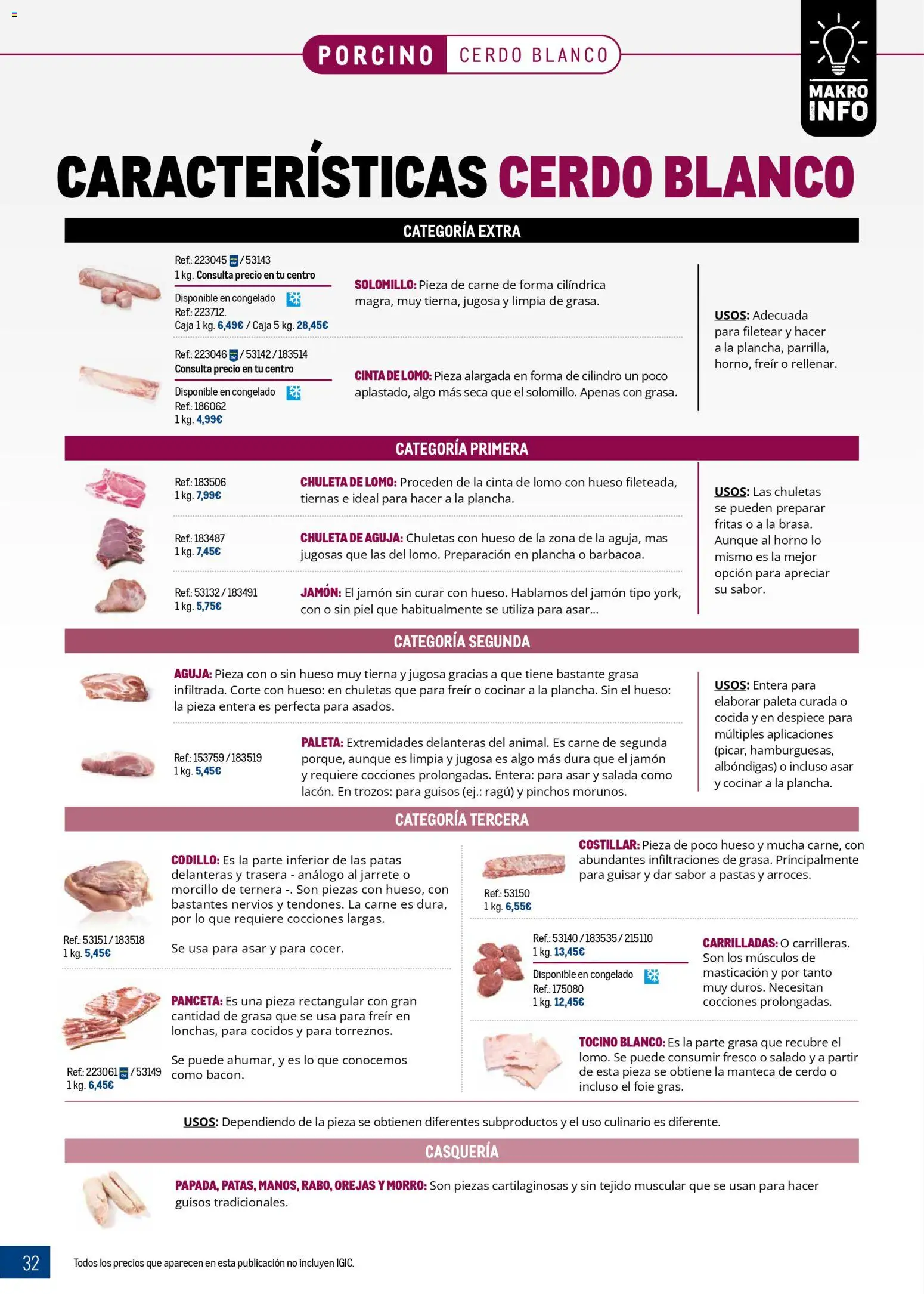 Makro - Expertos en carnes Canarias │ válido desde el 09.03.2026 | Página: 32 | Productos: Manteca, Jamón, Cerdo, Caja