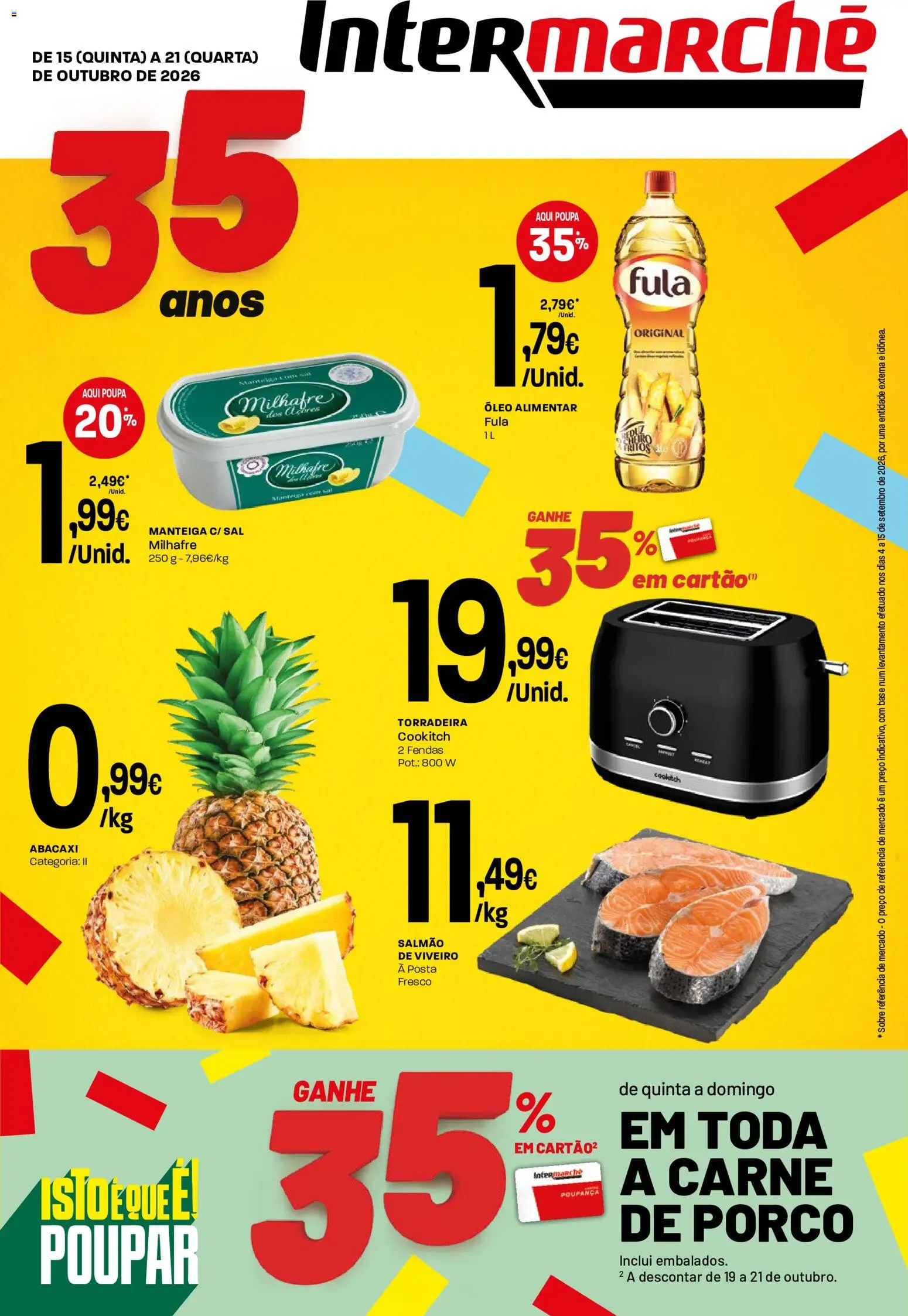 Intermarché folheto Contact │ válido de 15/10/2026 | Página: 1 | Produtos: Torradeira, Base, Manteiga, Carne