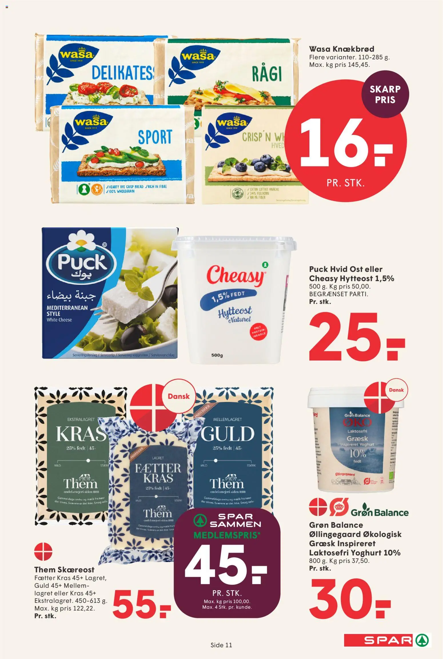 Spar tilbudsavis – gyldig fra 31/07/2026 | Side: 12 | Produkter: Mælk, Ost, Yoghurt, Knækbrød