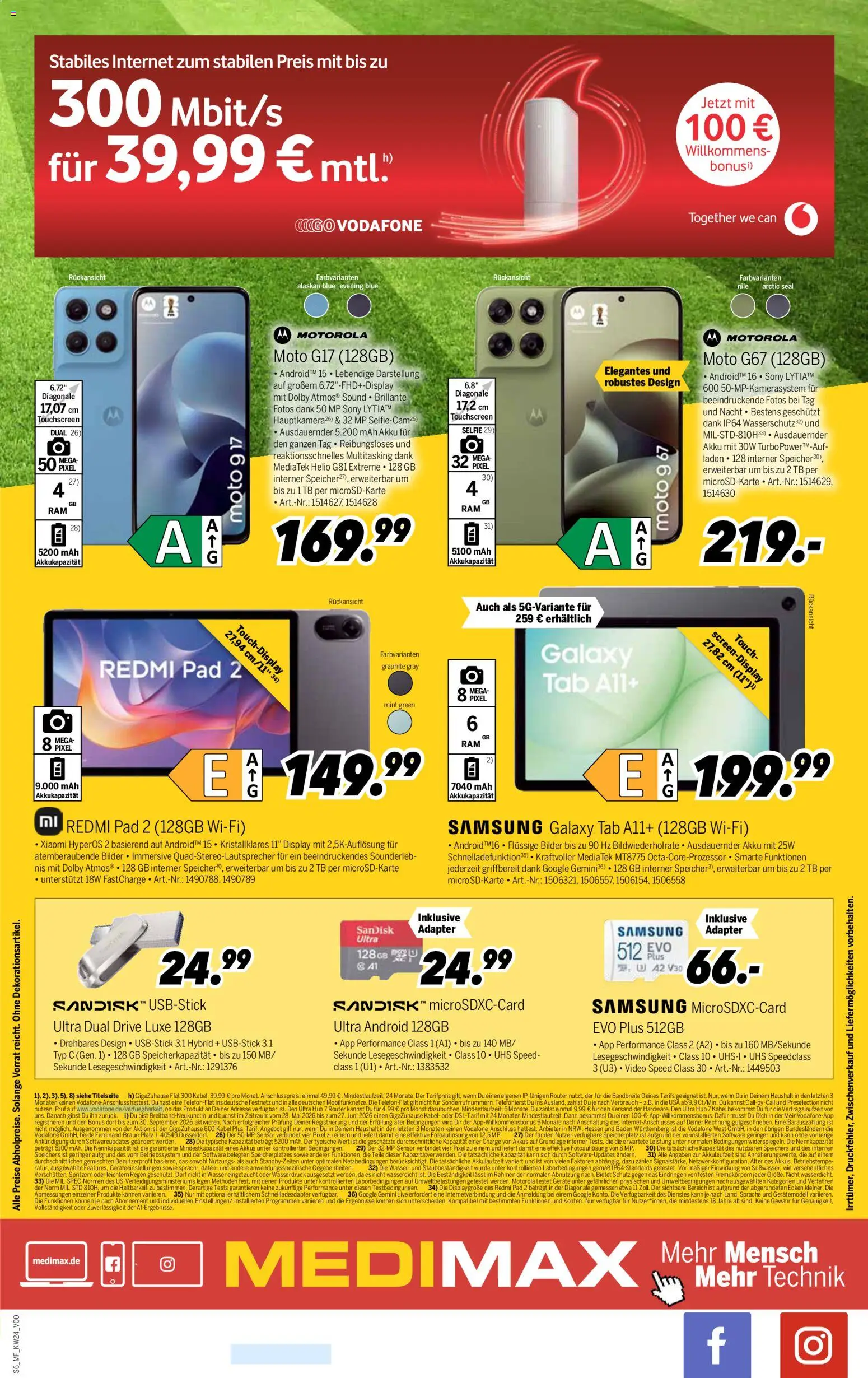 Medimax Mobilfunk Woche – gültig ab 06.06.2026 | Seite: 6 | Produkte: Kabel, Xiaomi, Sony, Bilder