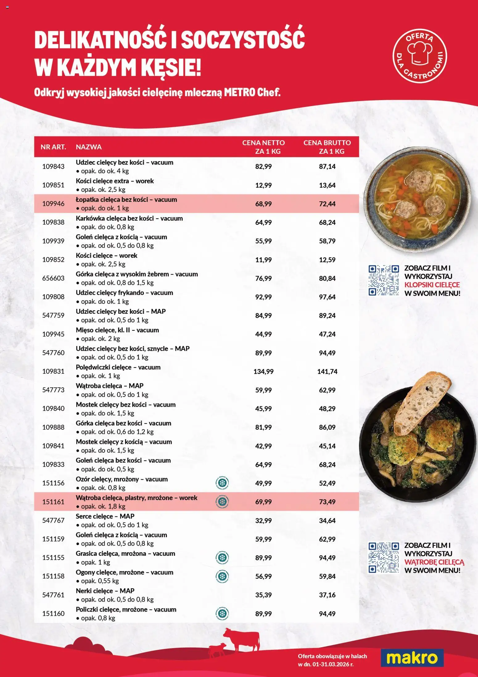 Makro gazetka - Cielęcina od 01.03.2026 | Strona: 2 | Produkty: Karkówka, Mięso, Klopsiki