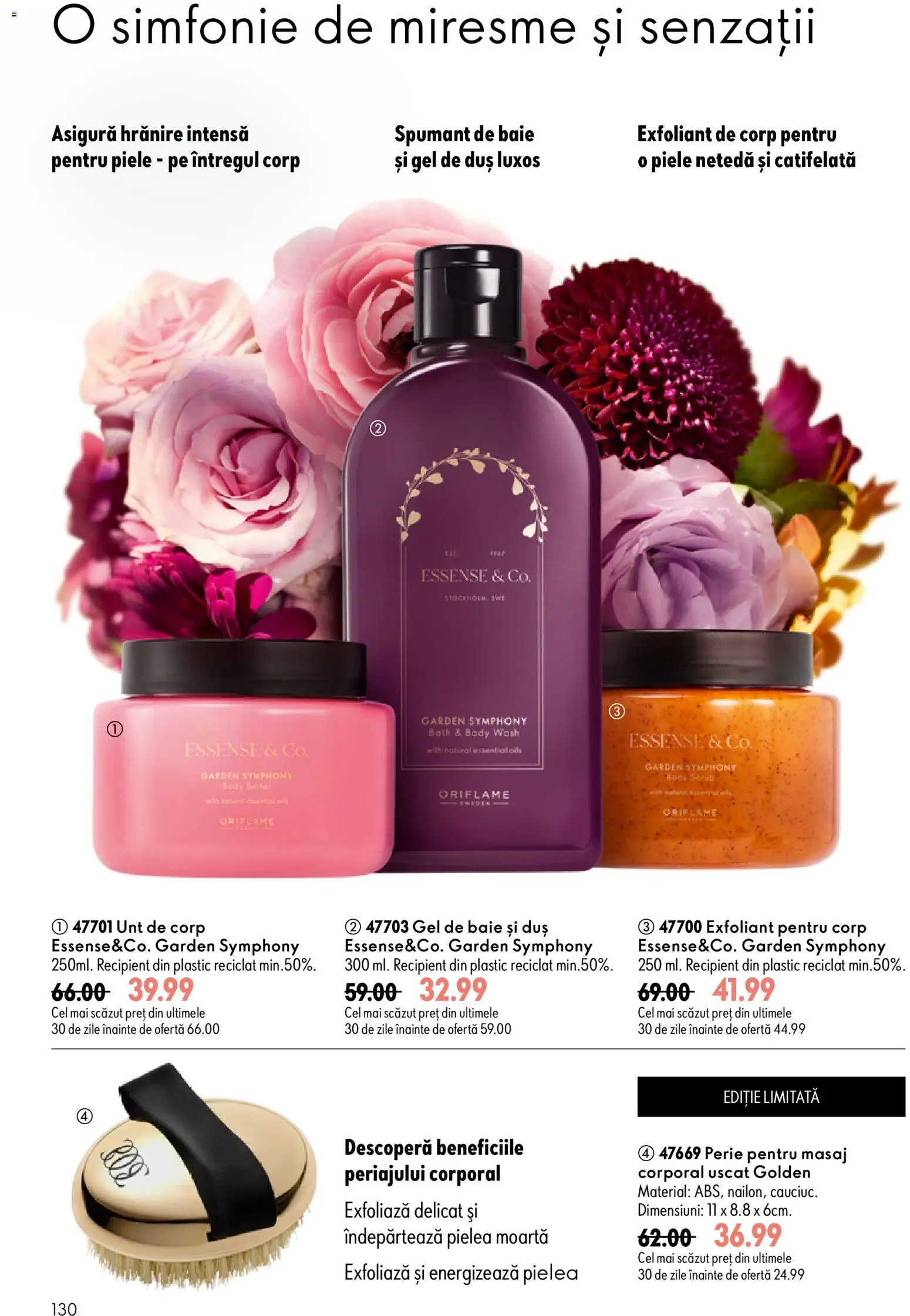 Noul catalog Oriflame – valabil de la 09.09.2026 | Pagină: 130 | Produse: Unt de corp, Scrub, Body, Spumant de baie