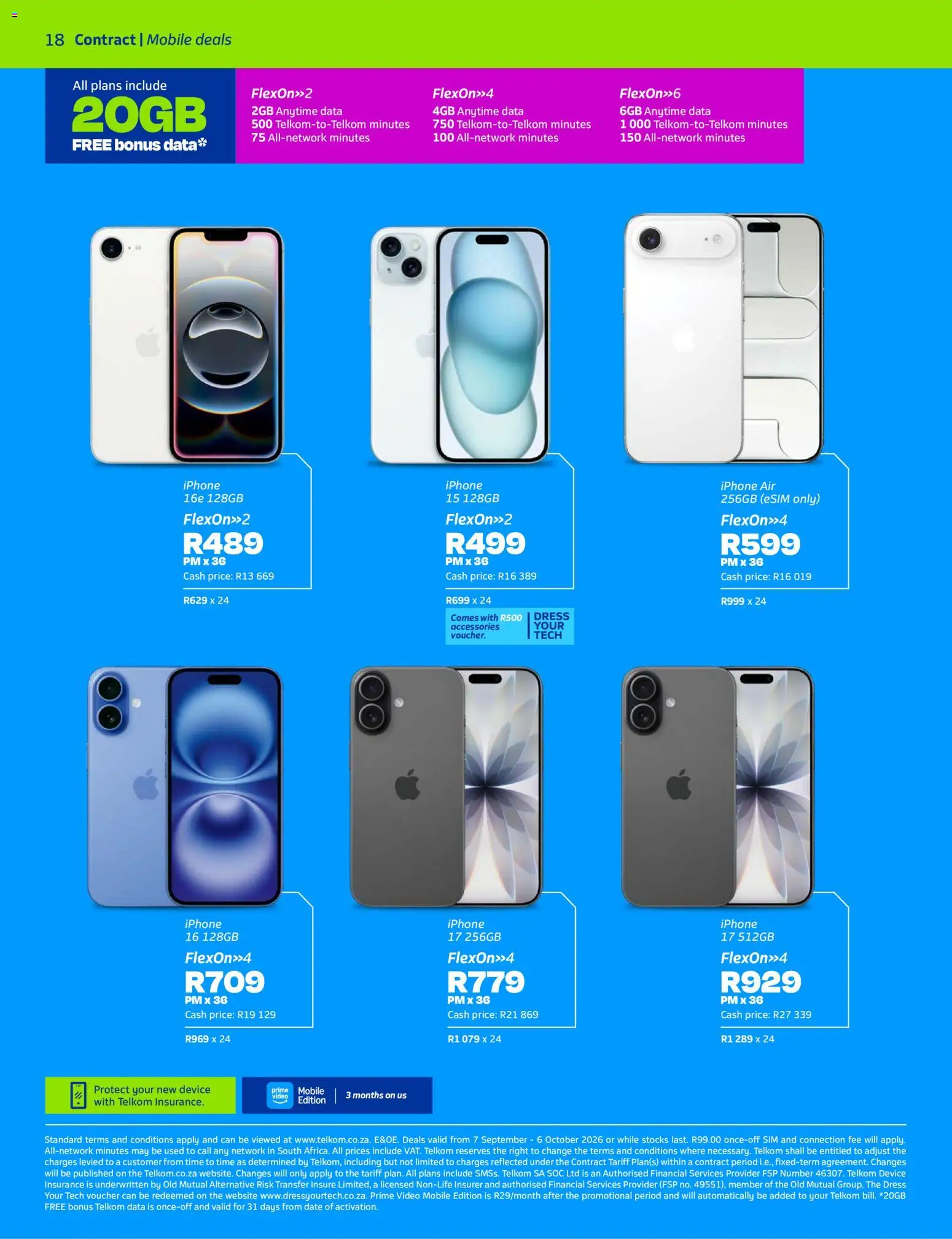 New Telkom catalogue – valid from 07/09/2026 | Page: 18 | Products: Dress, Data, Sim