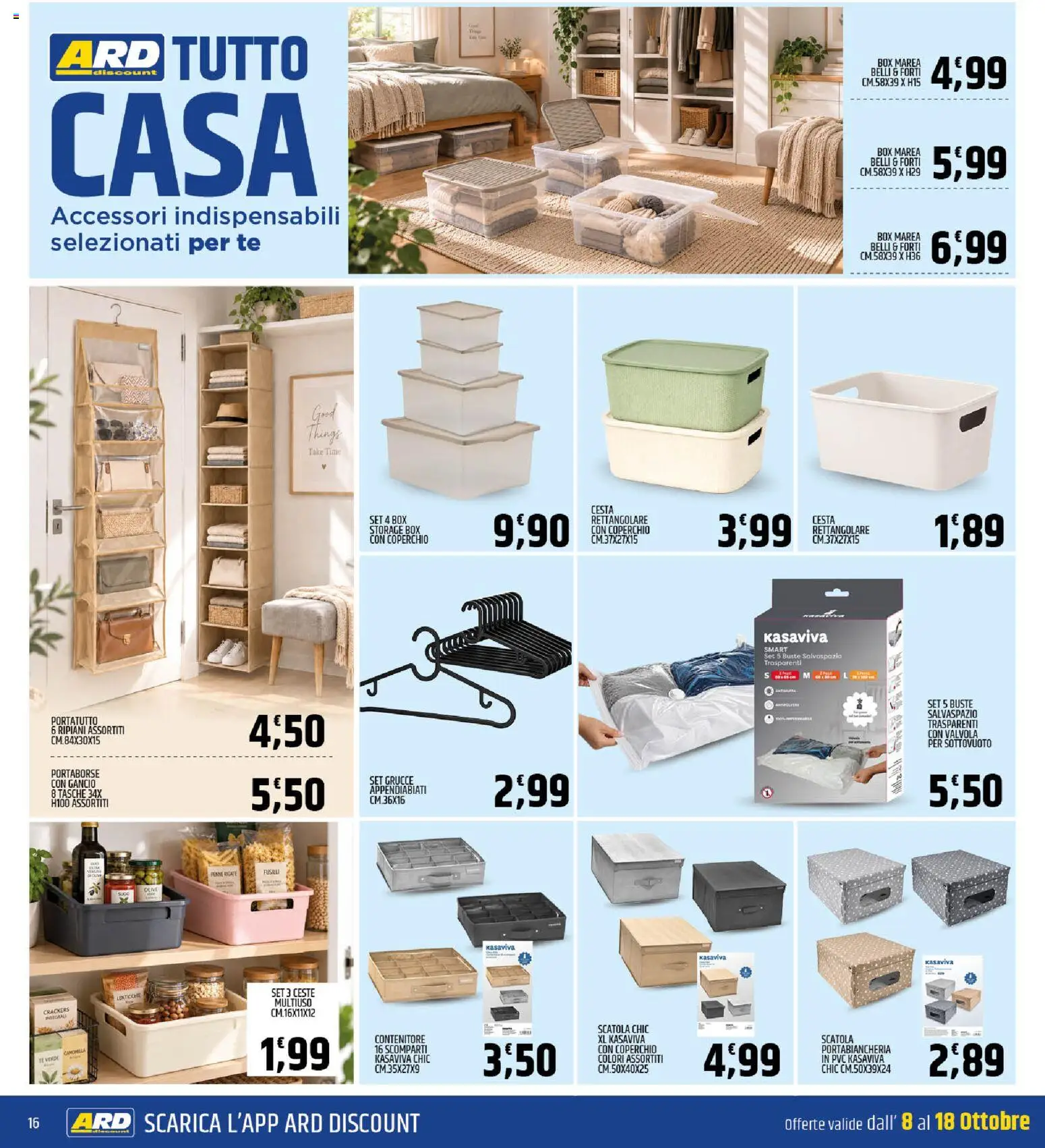 Volantino ARD Discount del 08/10/2026 | Pagina: 16 | Prodotti: Fusilli, Penne, Grucce, Portabiancheria