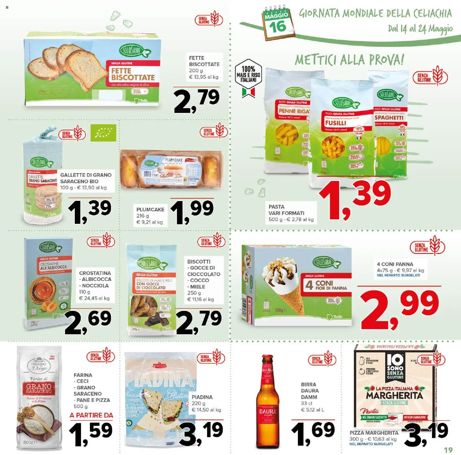 Volantino Todis del 14.05.2026 | Pagina: 19 | Prodotti: Olio, Pasta, Mais, Miele