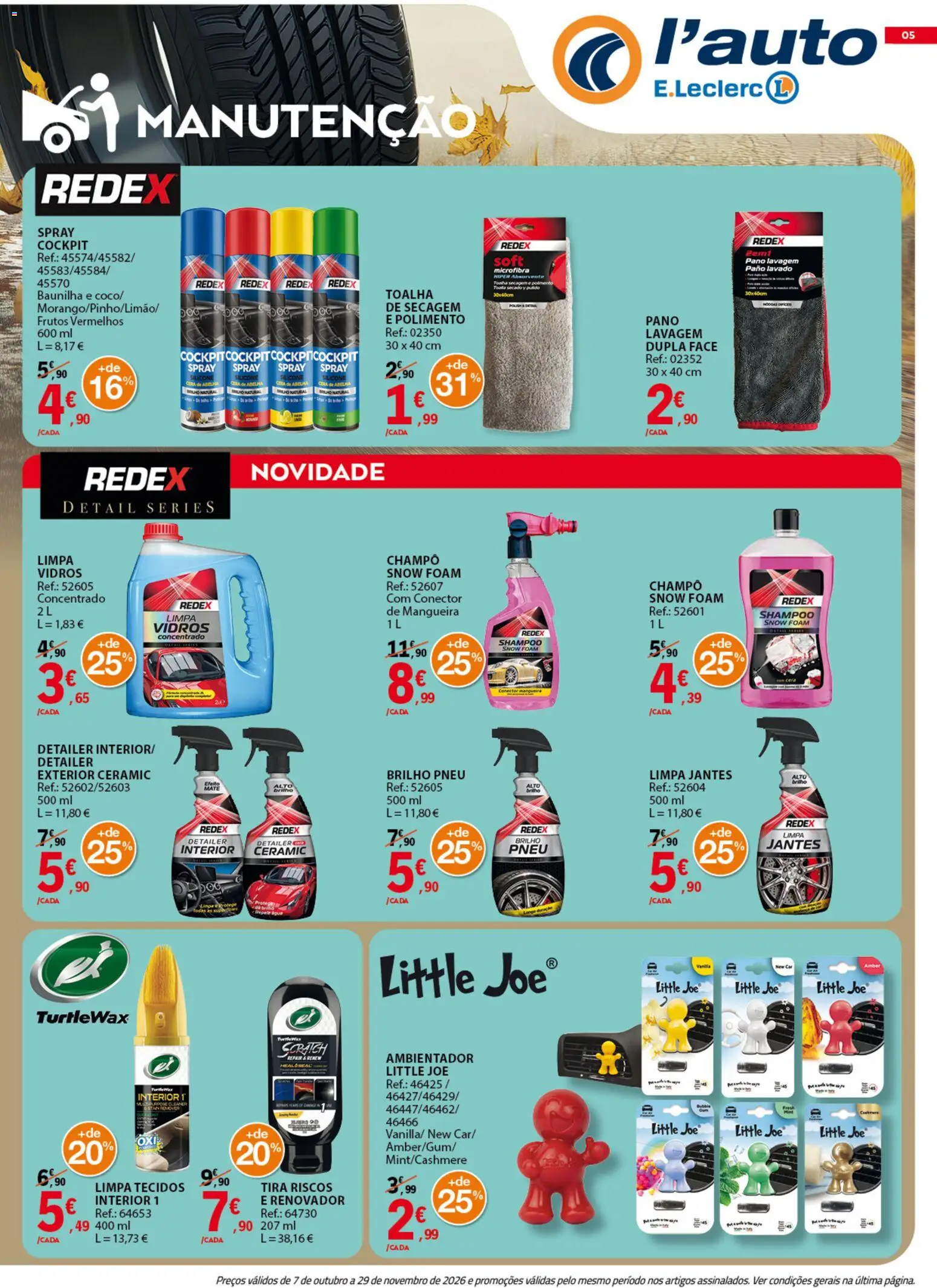 E.Leclerc Folheto Auto │ válido de 07/10/2026 | Página: 5 | Produtos: Baunilha, Champô, Mangueira, Cera de abelha