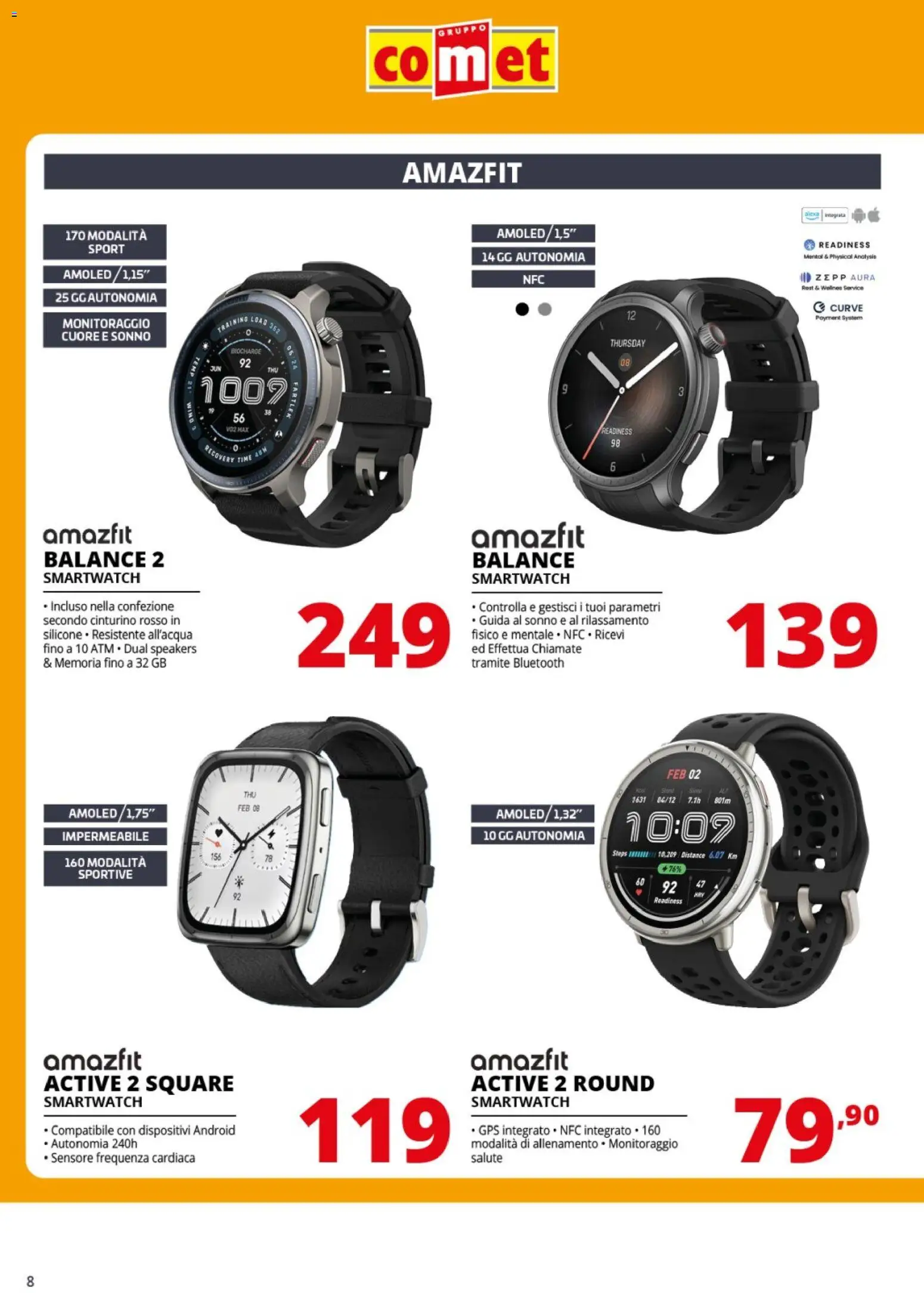 Volantino Comet del 08.05.2026 | Pagina: 8 | Prodotti: Smartwatch