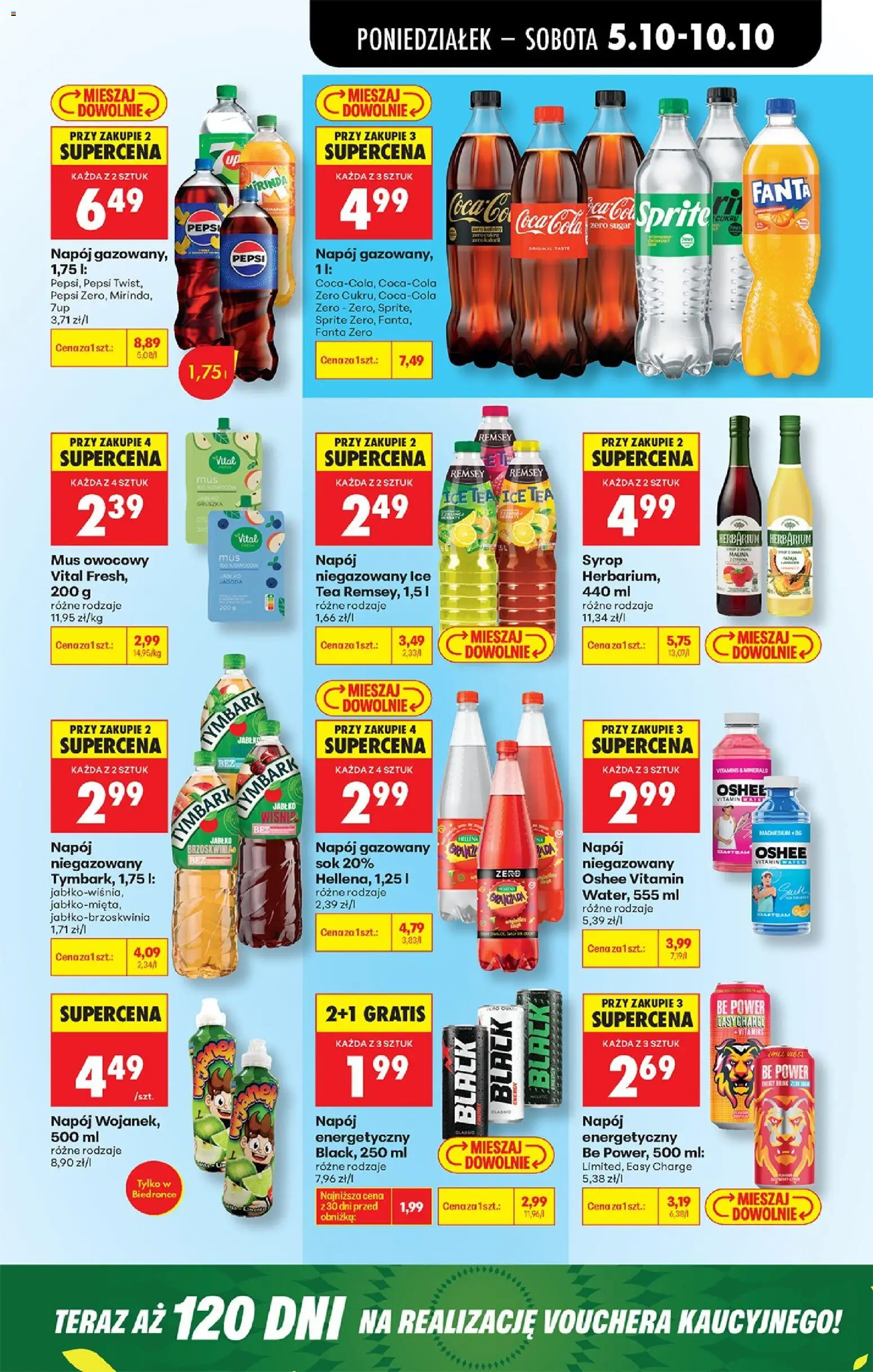 Biedronka Polsko leták - Codziennie niskie ceny od 05.10.2026 | Strana: 69 | Produkty: Pepsi, Mirinda, Ice tea, Energy drink