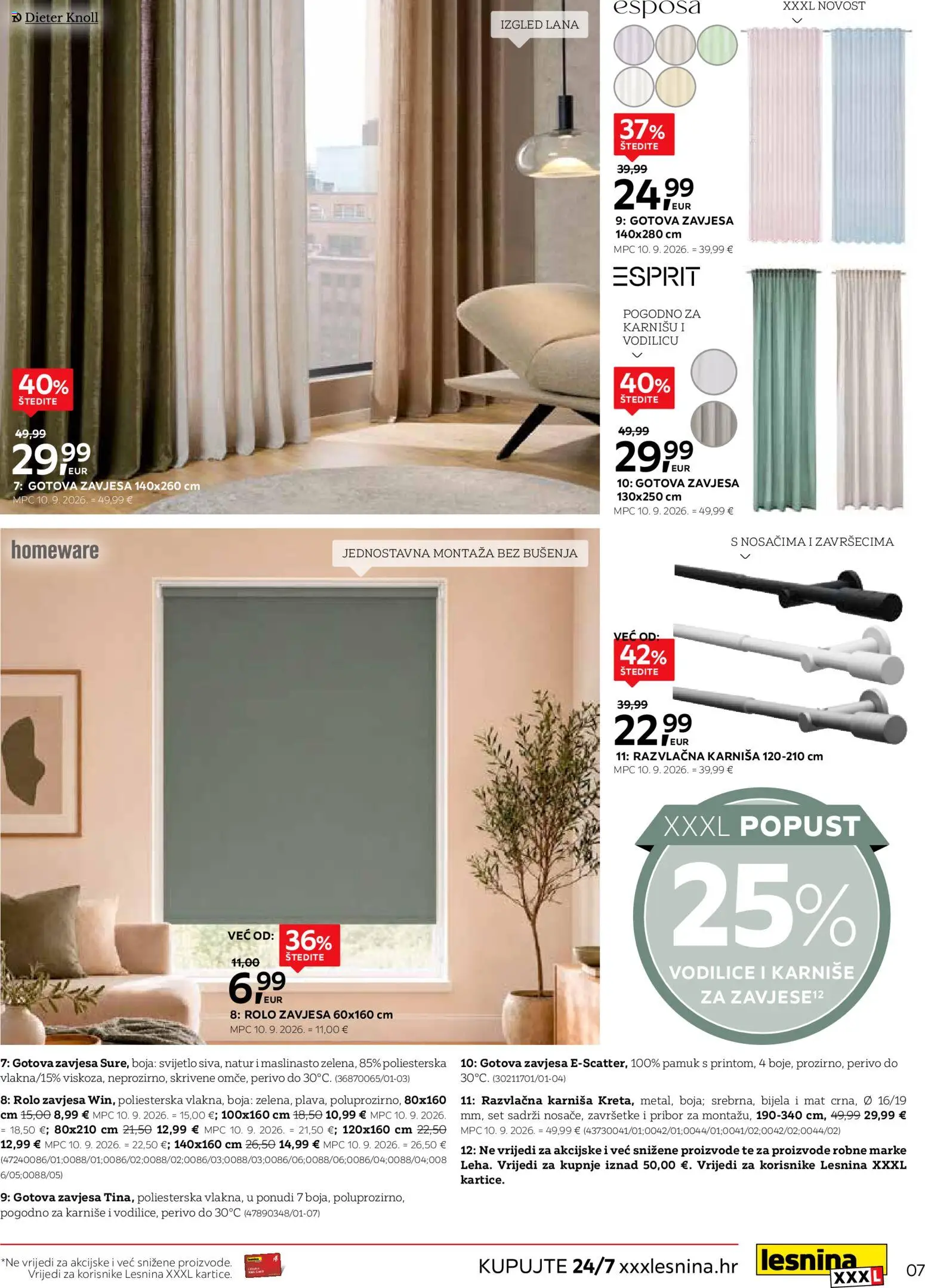 Lesnina katalog | vrijedi od 29.09.2026 | Stranica: 7 | Proizvodi: Rolo zavjesa, Zavjesa