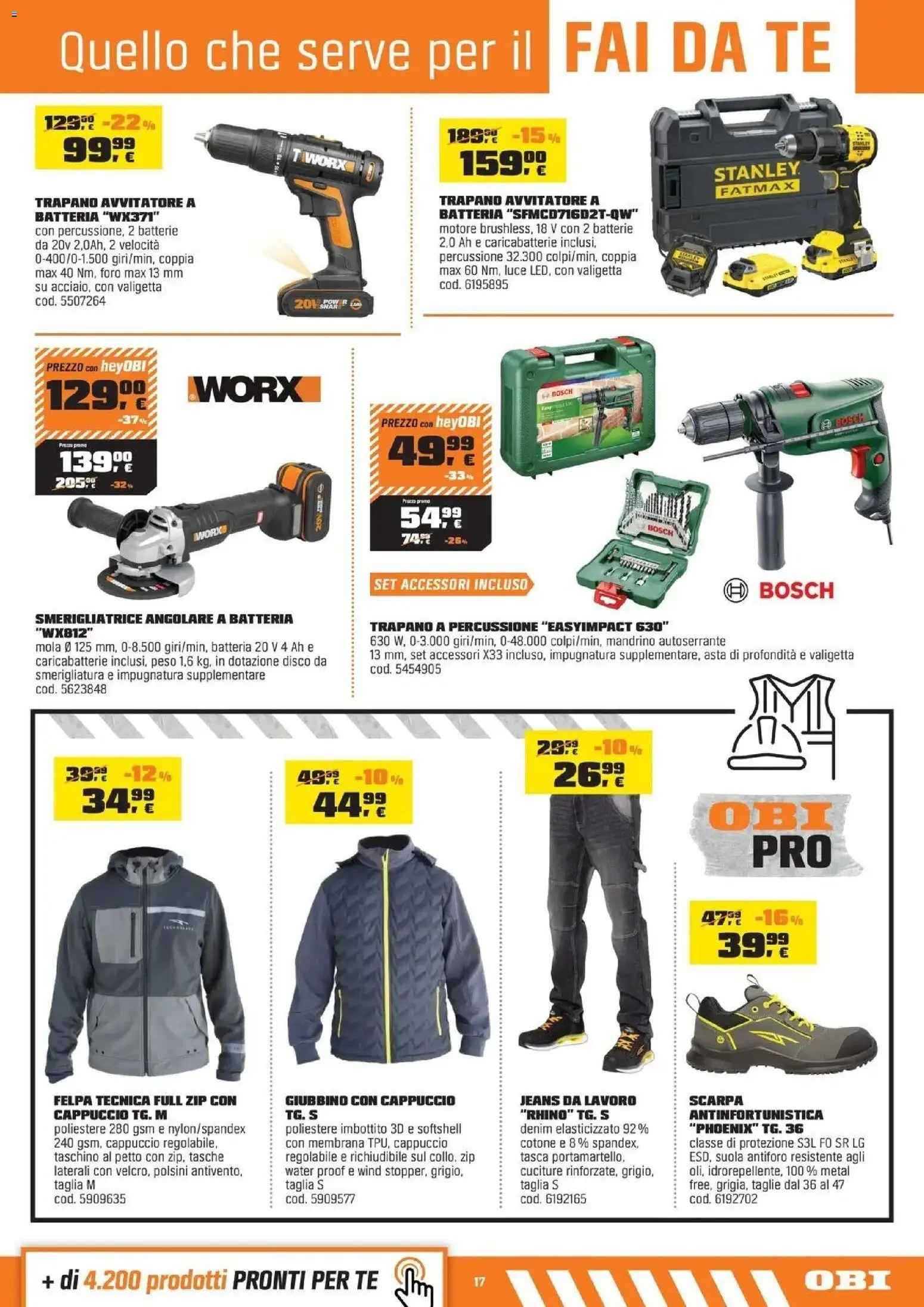 Nuovo OBI volantino attuale dal 15/10/2026 > offerte anteprima 🛍️ | Pagina: 17 | Prodotti: Tè, Trapano, Disco, Batteria