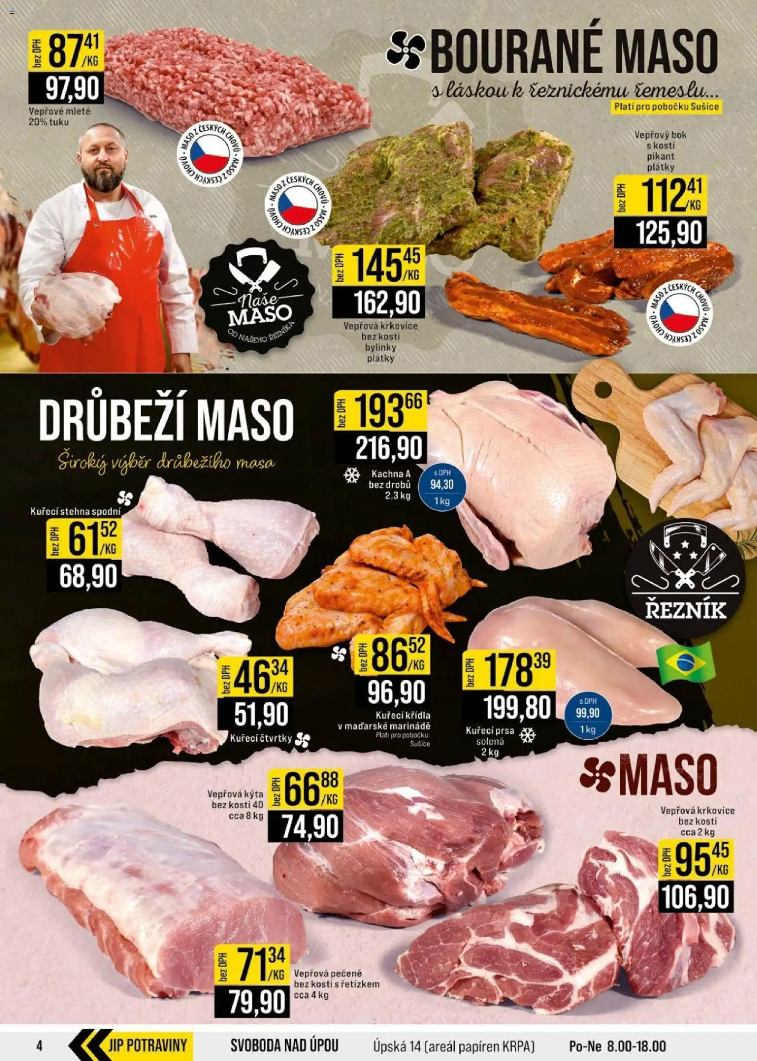 Jip leták - Cash & Carry od 17.06.2026 | Strana: 4 | Produkty: Kuřecí prsa, Vepřový bok, Vepřová Kýta, Vepřová krkovice