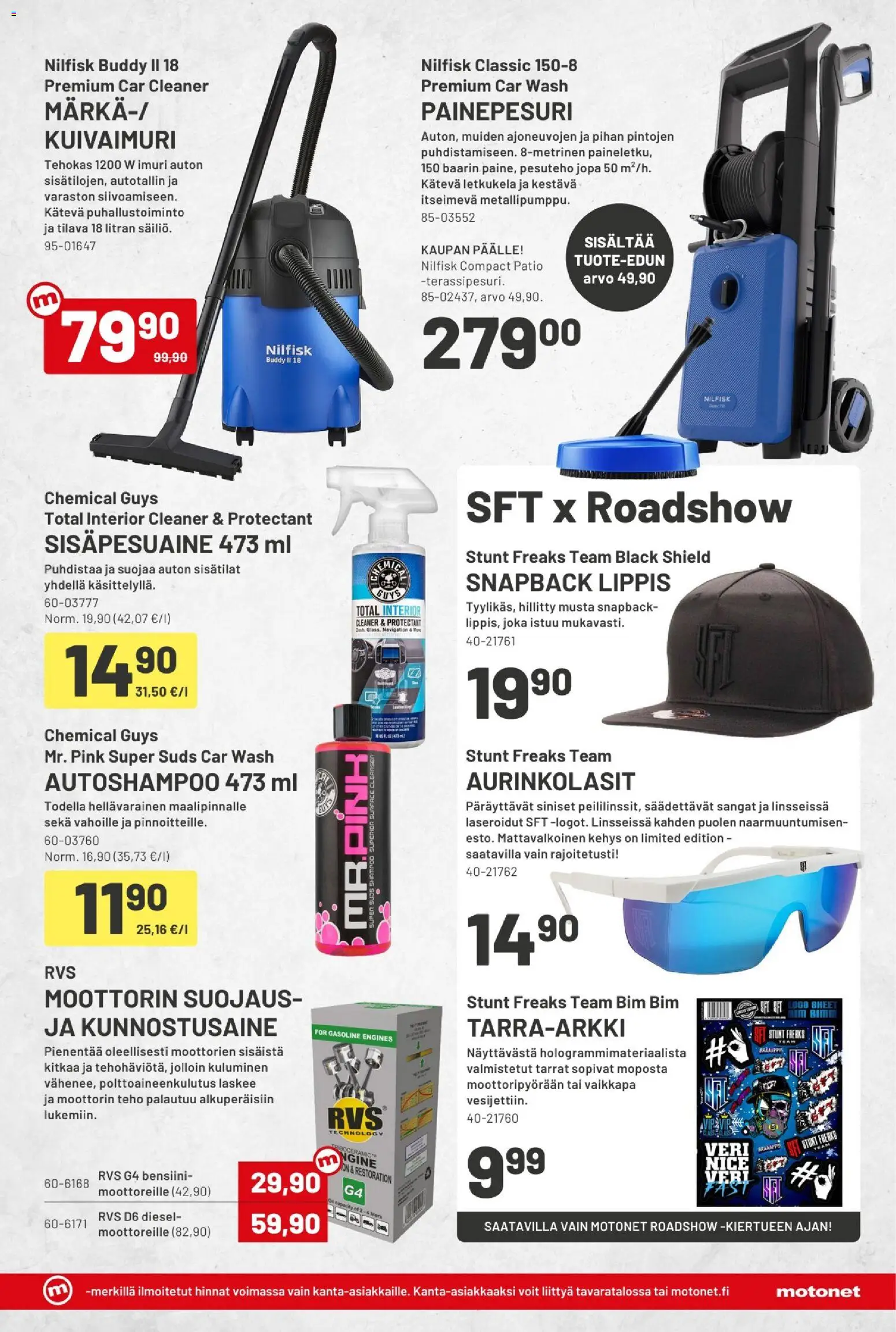 Motonet tarjoukset – voimassa 20.05.2026 alkaen | Sivu: 9 | Tuotteet: Imuri, Shampoo, Aurinkolasit, Lippis