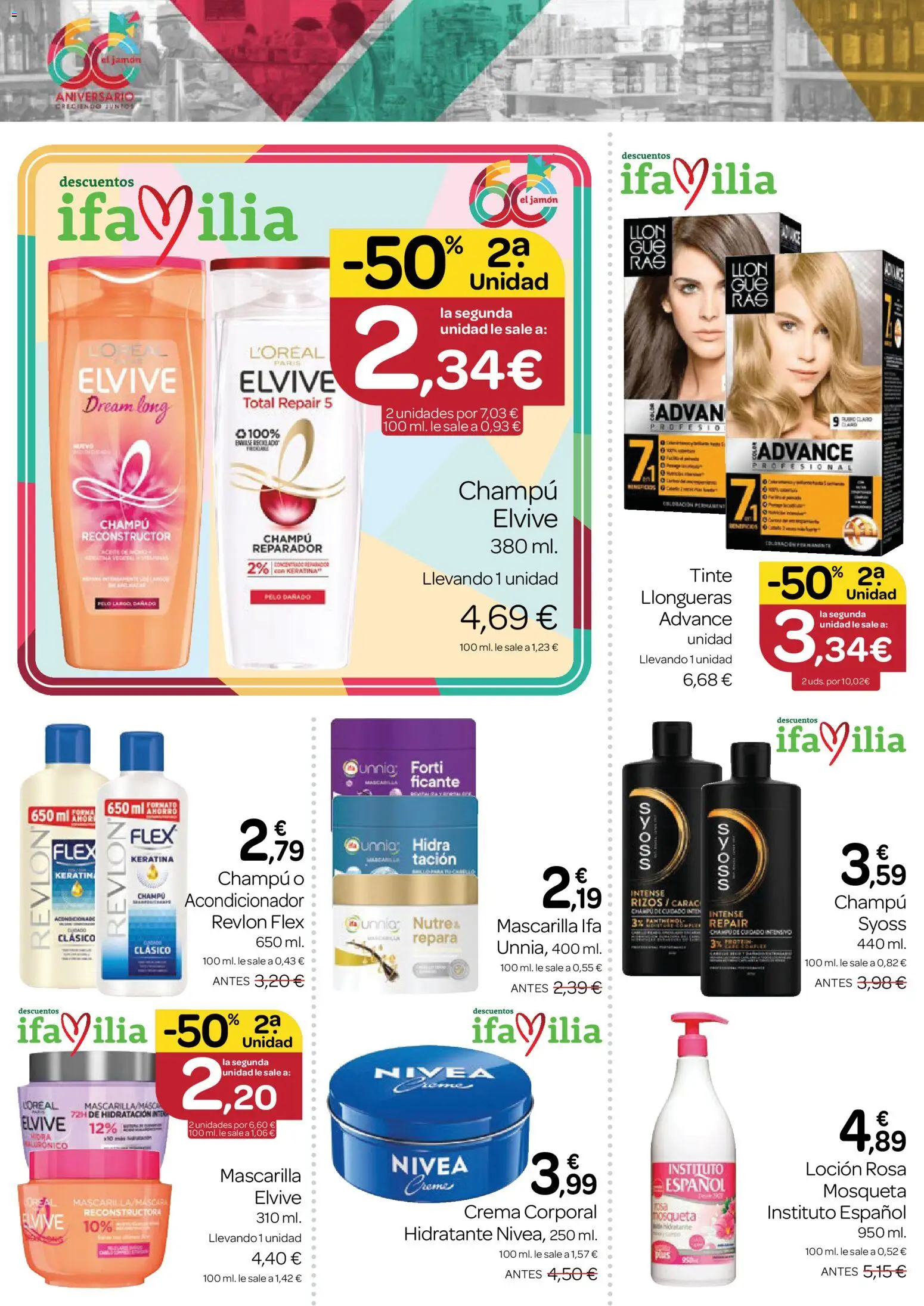 Supermercados El Jamón folleto │ válido desde el 27/08/2026 | Página: 36 | Productos: Tinte, Champú, Jamón, Crema