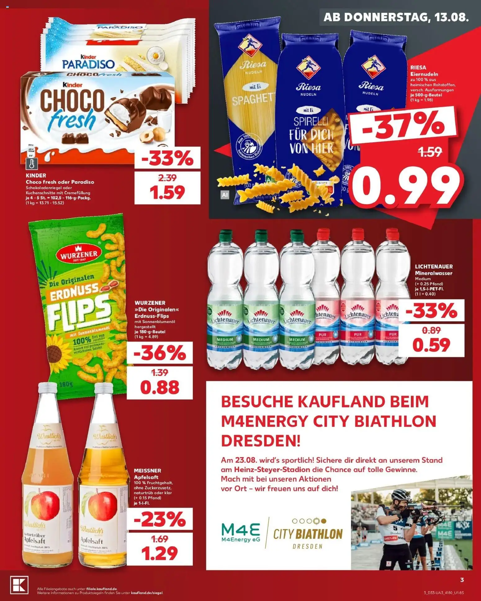 Prospekt Kaufland ab 10.08.2026 » Angebote Online zum Blättern | Seite: 8 | Produkte: Sonnenblumenol, Apfelsaft, Mineralwasser, Nudeln