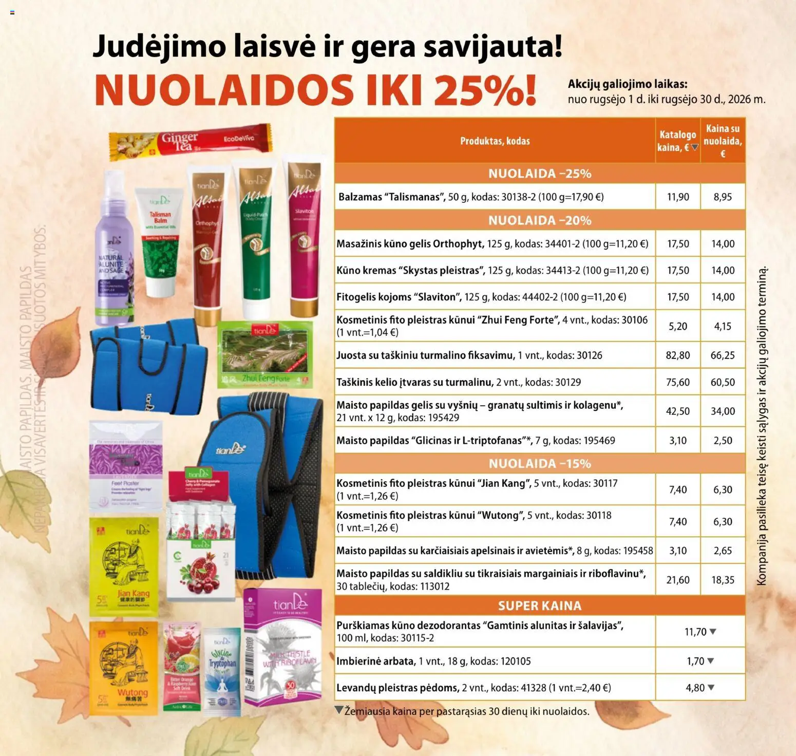 TianDe akcijos nuo 2026.09.01 | Puslapis: 4 | Prekių: Balzamas, Kremas, Kūno kremas, Dezodorantas