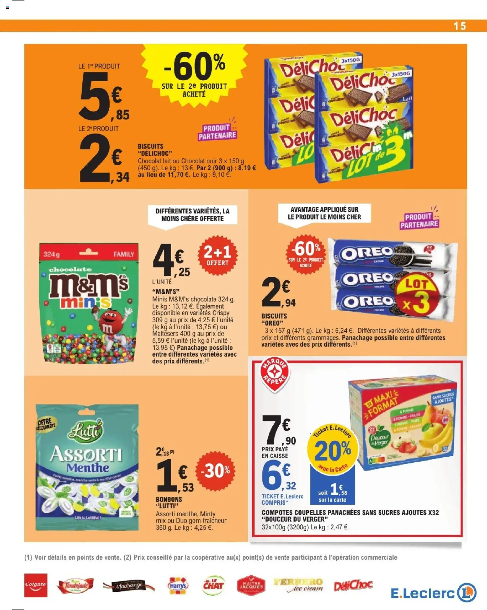 {H1} | Page: 15 | Produits: Fraise, Maltesers, Oreo, Bonbons