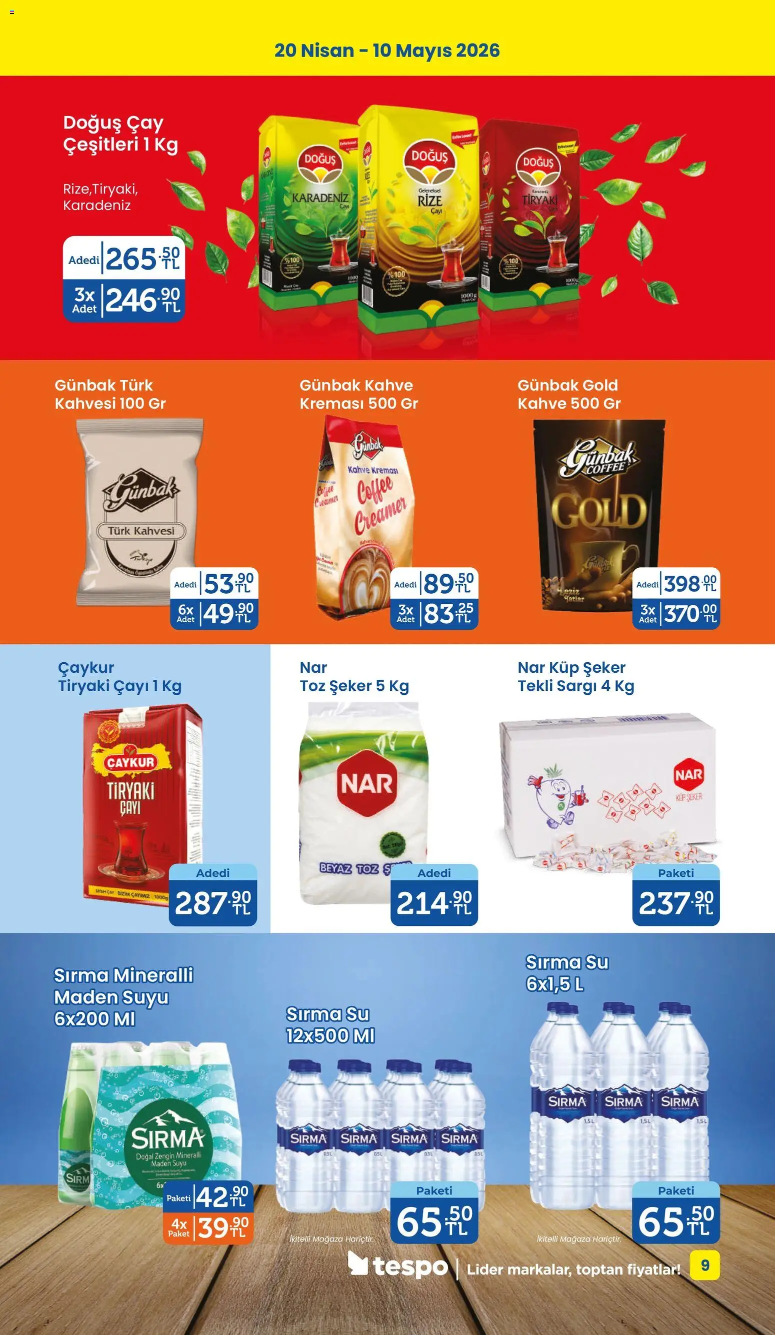 Tespo Katalog - 20.04.2026 tarihinden itibaren geçerlidir | Sayfa: 9 | Ürünler: Çay, Toz şeker, Küp şeker, Nar