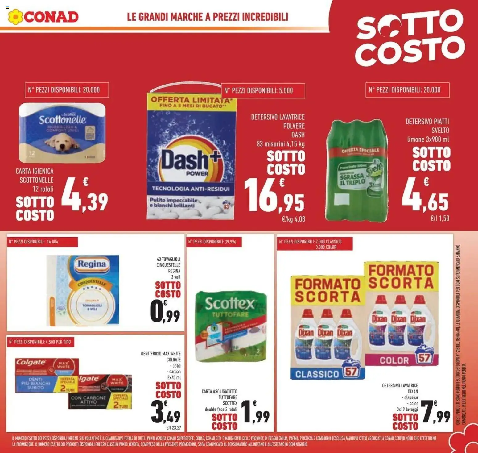 Volantino Conad del 03/06/2026 | Pagina: 9 | Prodotti: Dentifricio, Limone, Lavatrice, Asciugatutto
