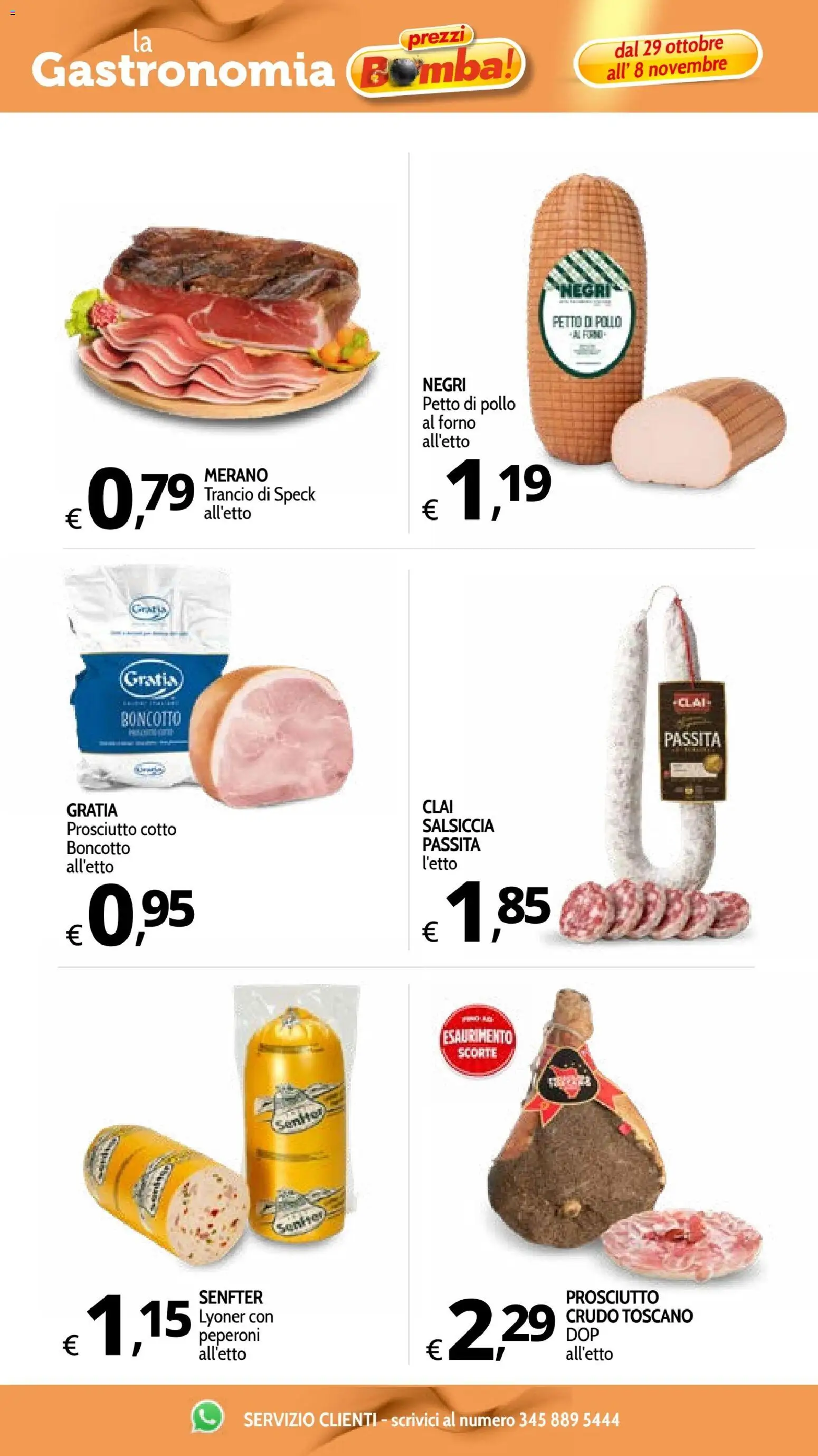 Volantino Primo Prezzo del 29/10/2026 | Pagina: 40 | Prodotti: Speck, Petto di Pollo, Pollo, Salsiccia