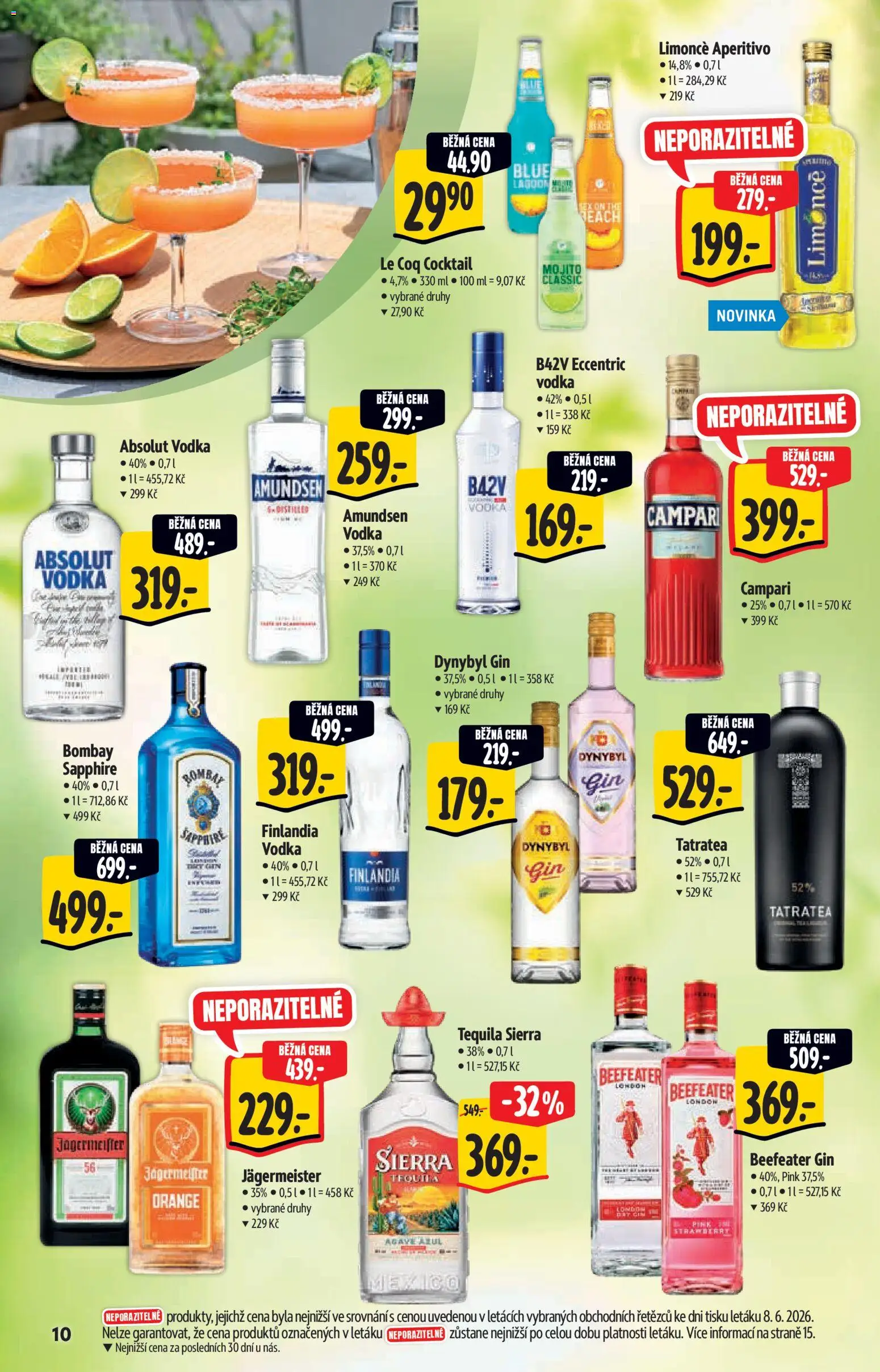 Albert katalog - Hypermarket - Léto od 17.06.2026 | Strana: 10 | Produkty: Jägermeister, Tequila Sierra, Mojito, Tatratea