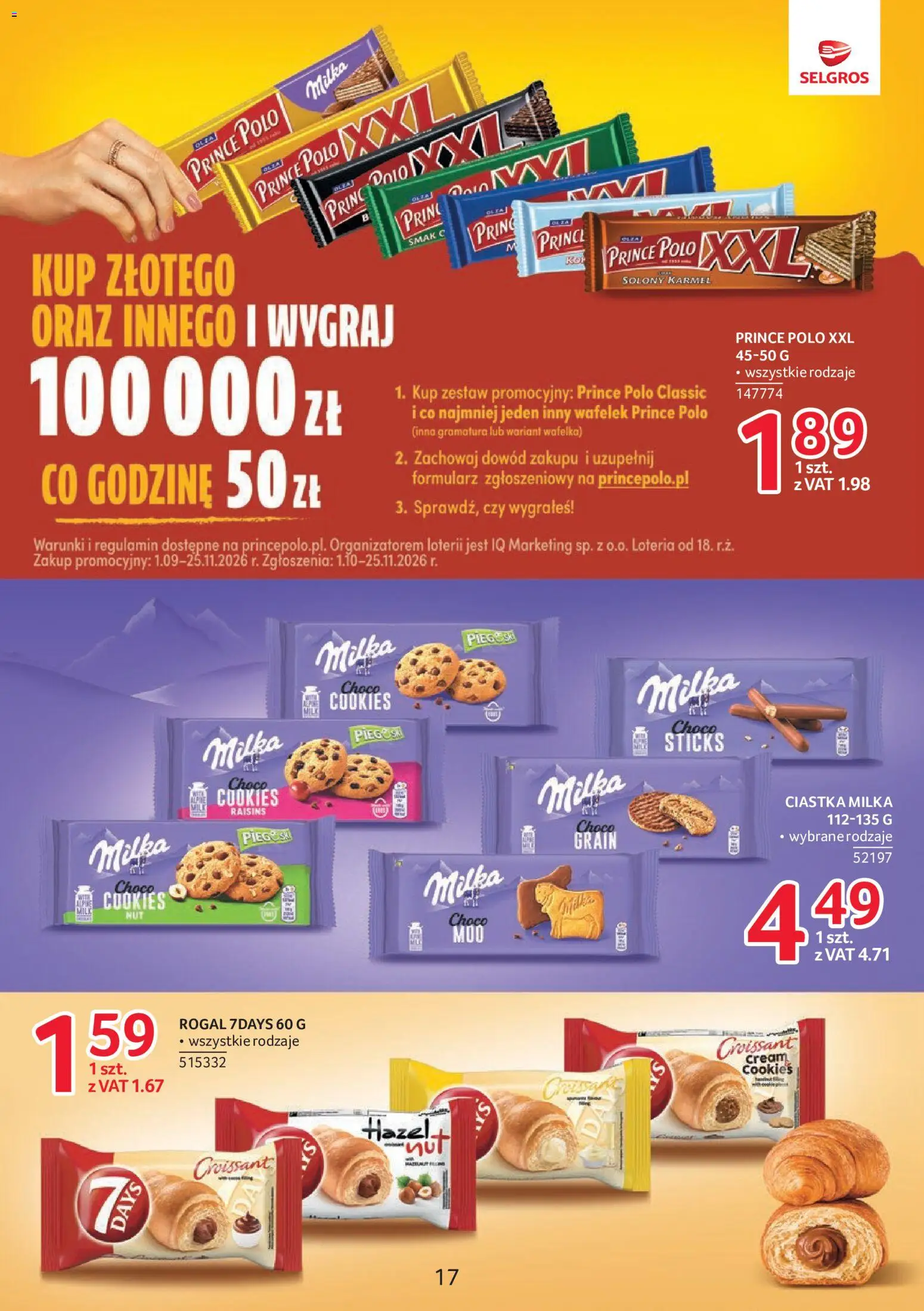 Selgros cash&carry gazetka - Markowe Produkty od 08.10.2026 | Strona: 17 | Produkty: Croissant, Milka, Prince polo, Ciastka
