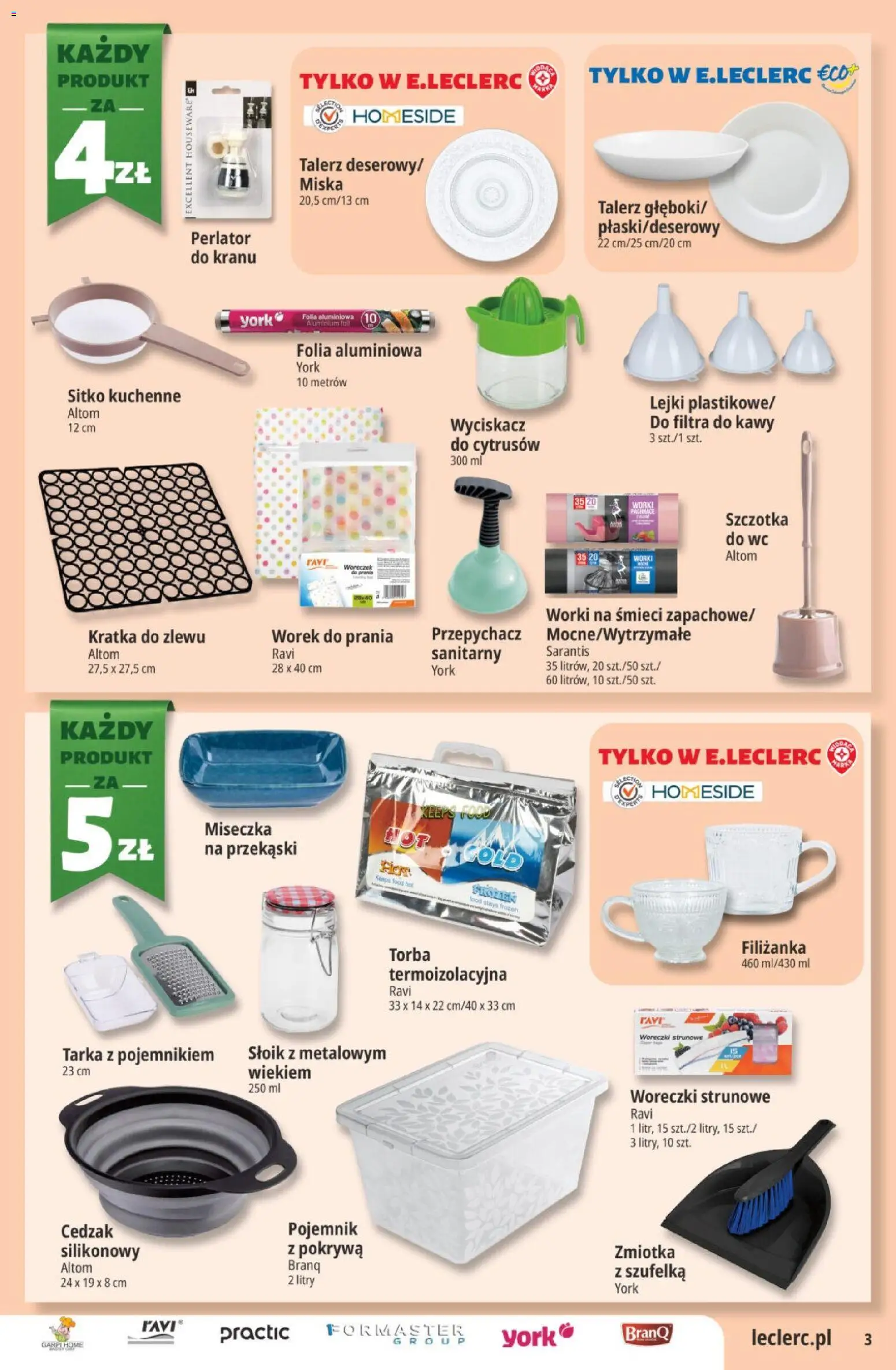 E.Leclerc gazetka od 30.06.2026 | Strona: 3 | Produkty: Folia aluminiowa, Torba, Szczotka, Woreczki strunowe